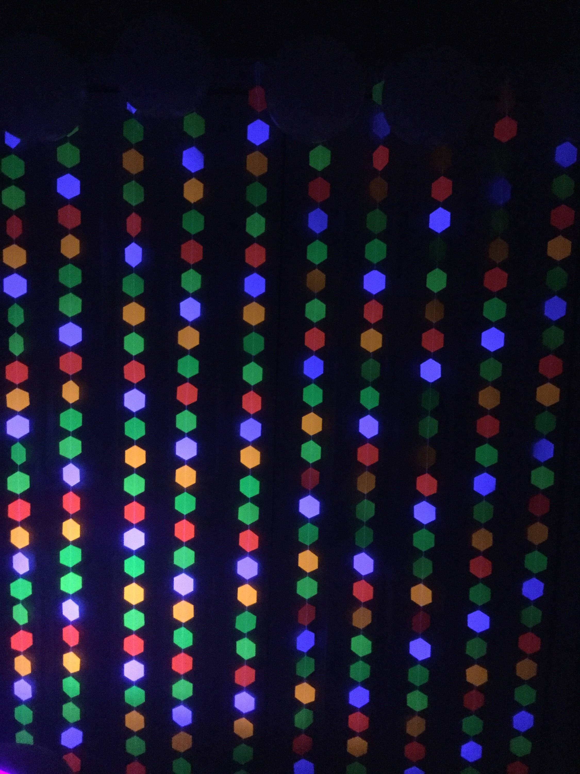 hexagon neon fluorescent garlands for glow black light party