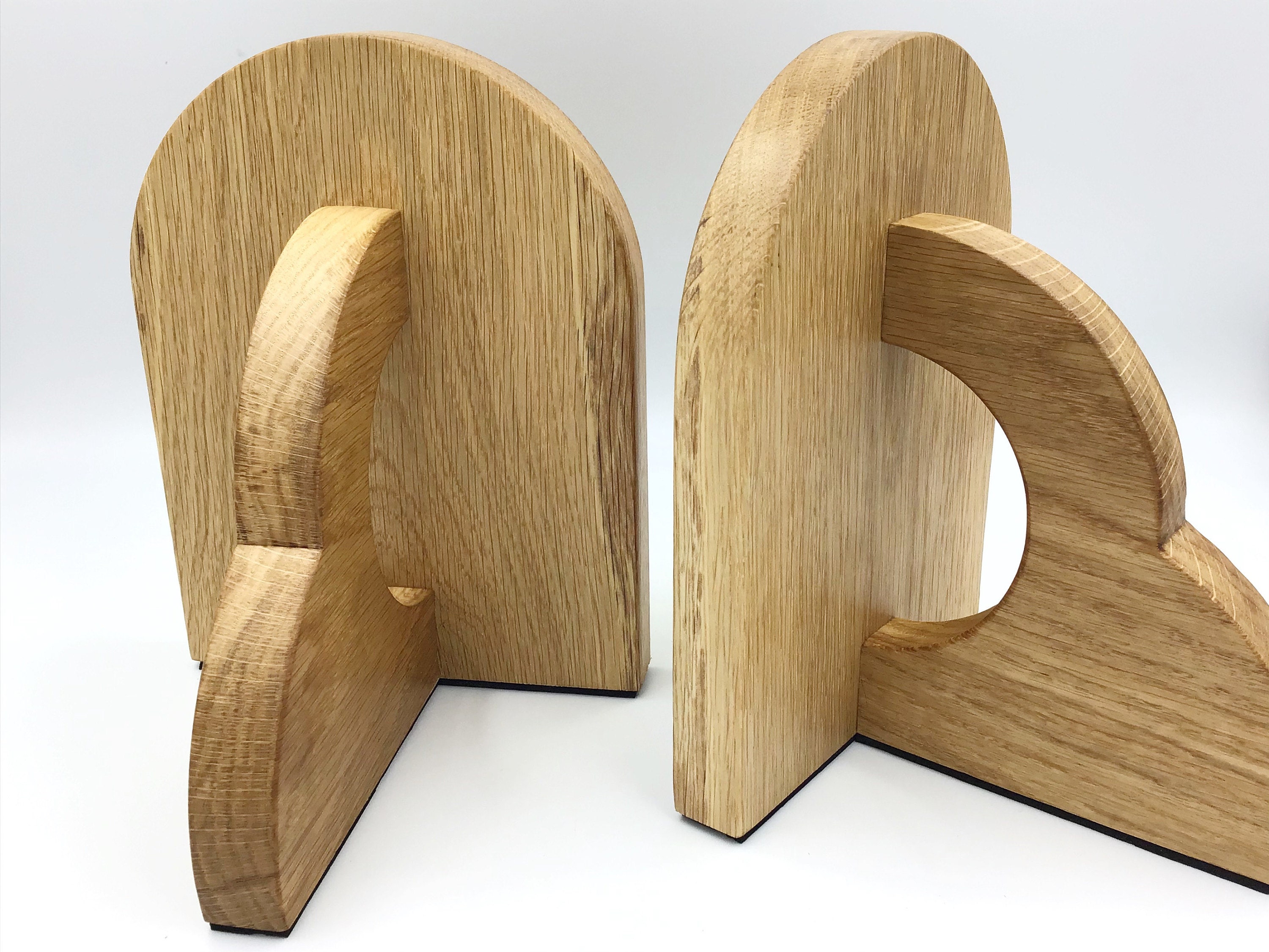 Light Oak wood Bookends - handmade in West Wales UK by gorlech