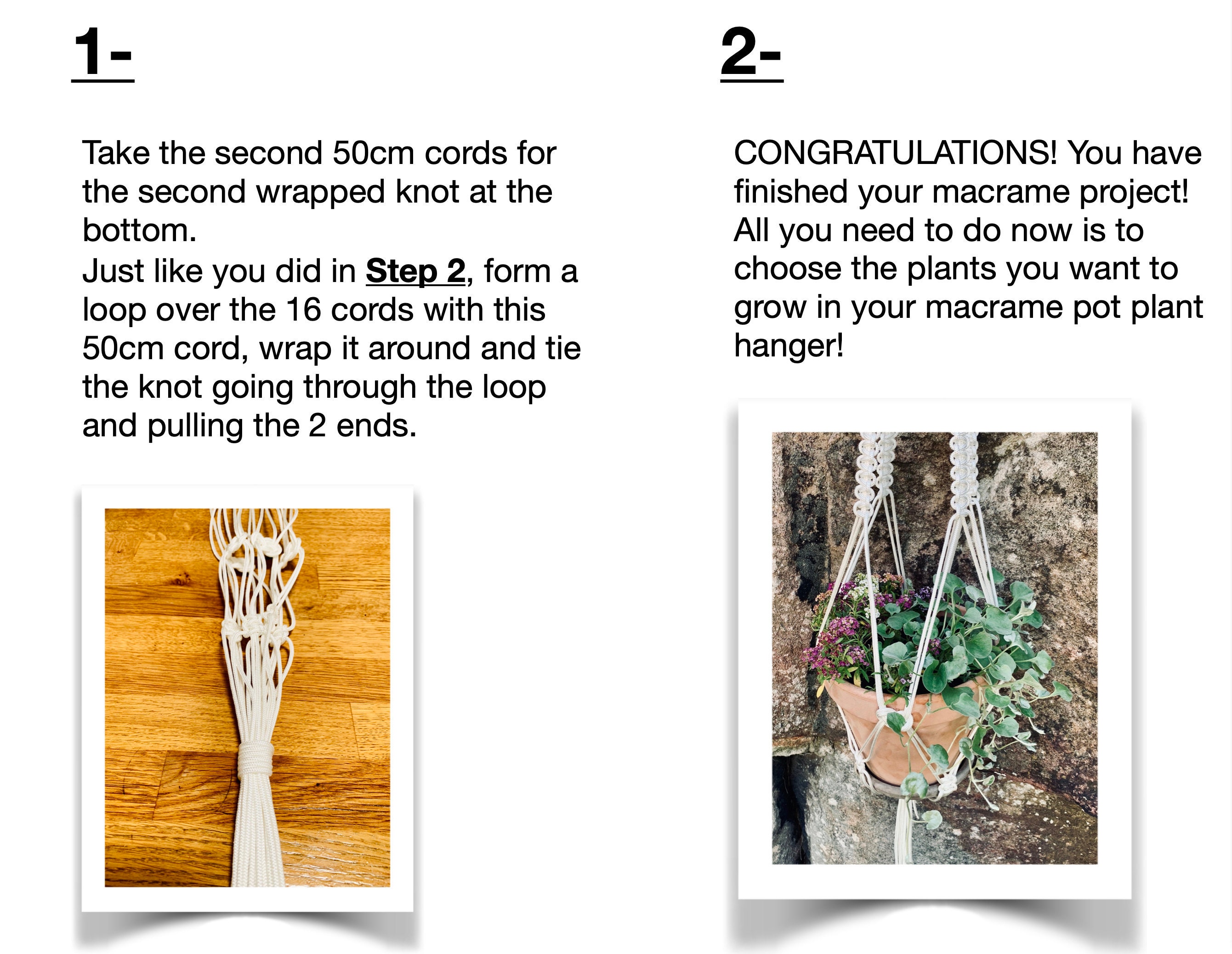 Macrame wrapped knot