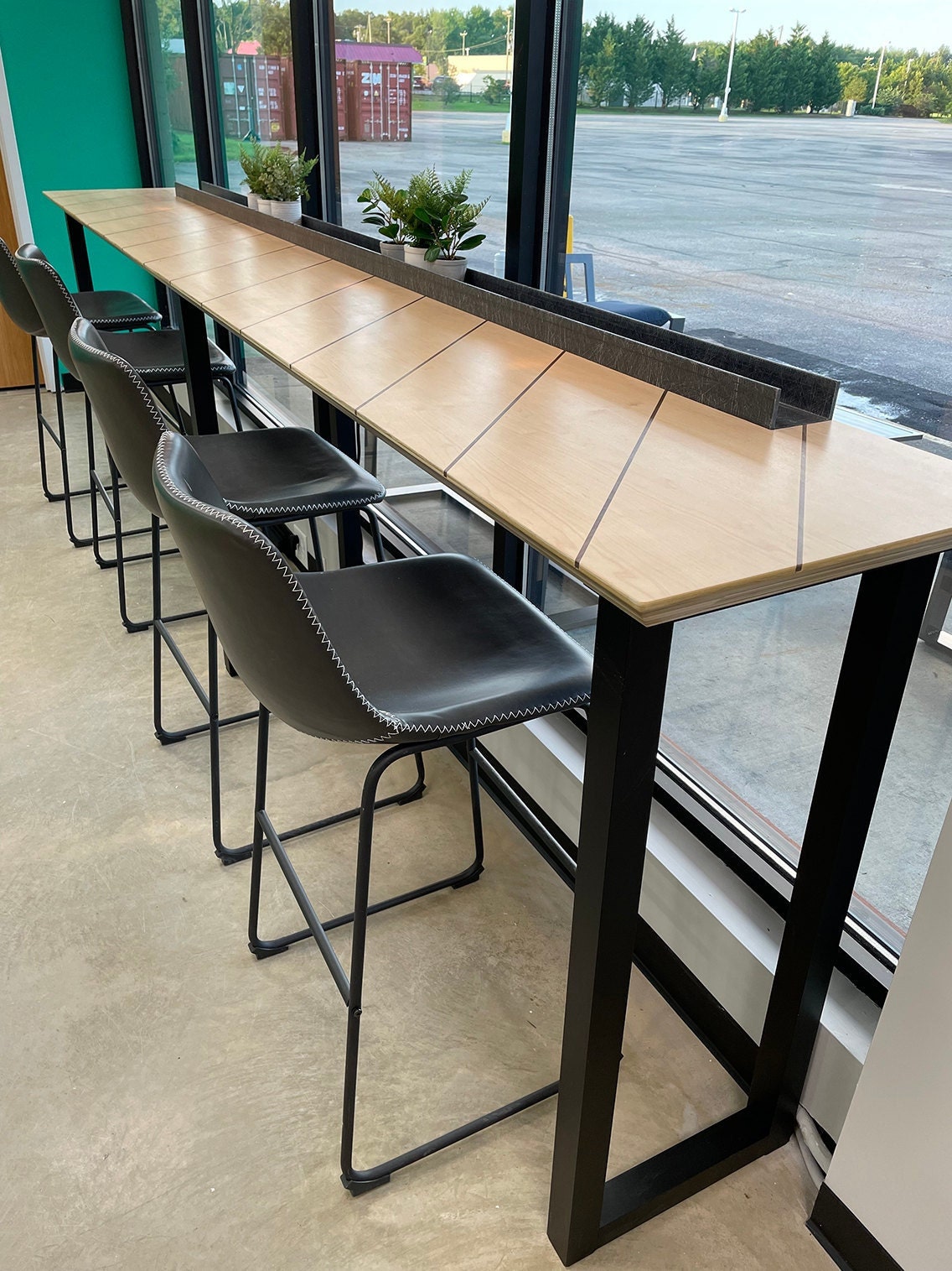 Wider table legs offer a grounded look