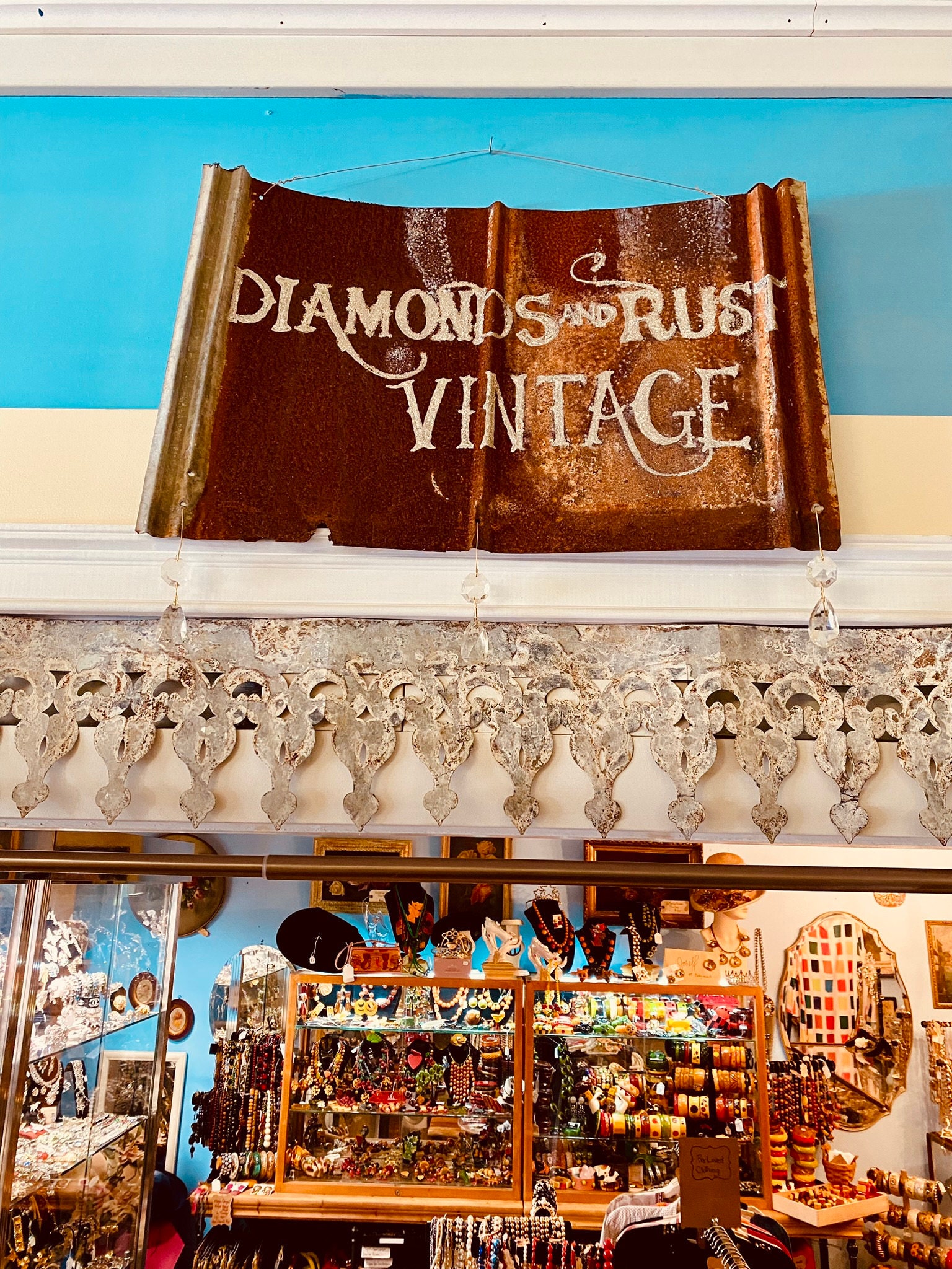 Diamonds and Rust Shop Sign