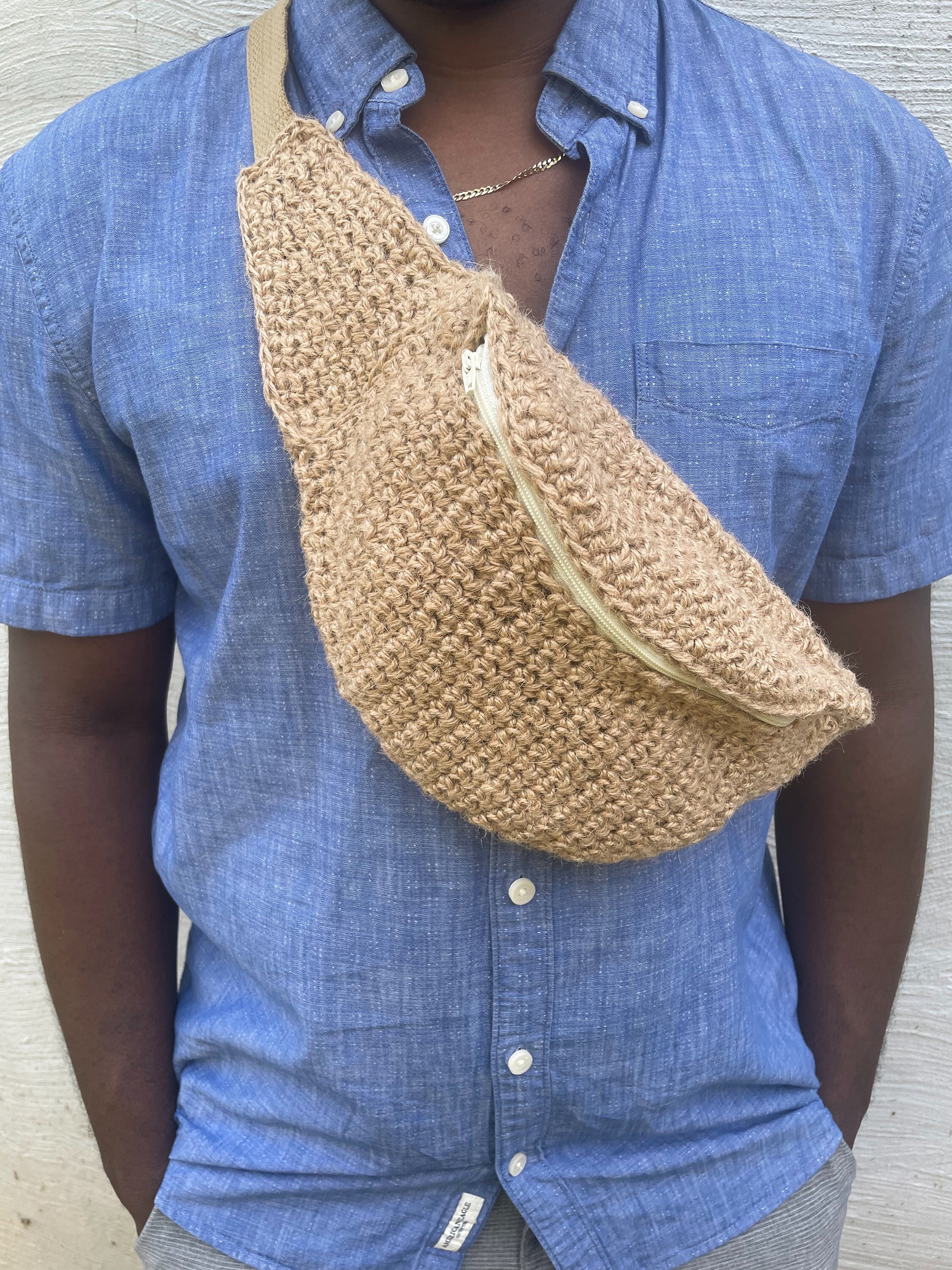 Man wearing a Fanny Pack across his chest