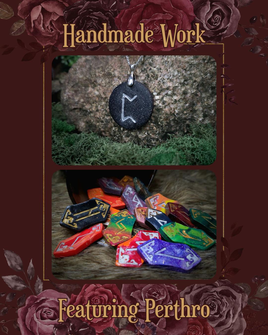 handmade work featuring perthro