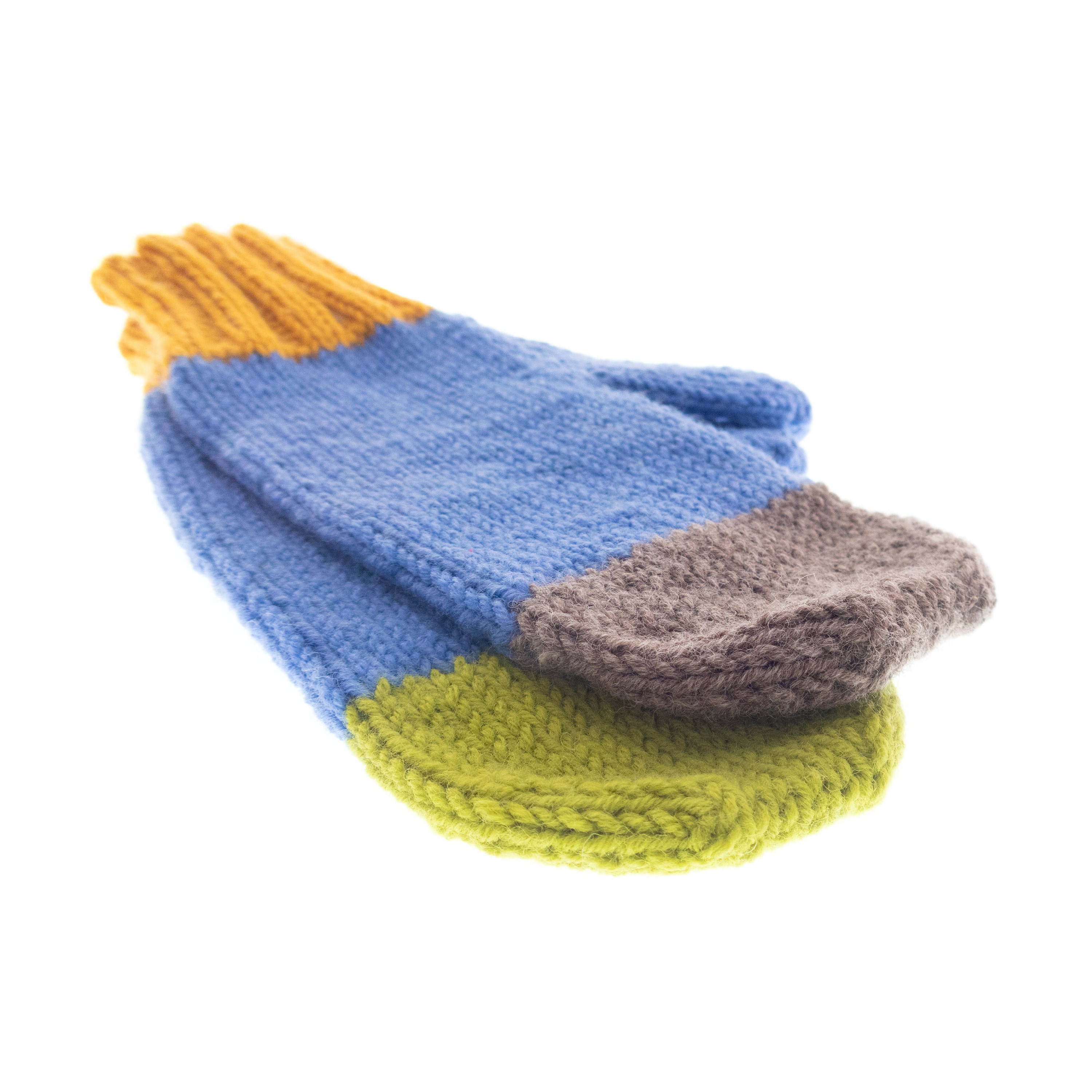 handmade knitted mittens for women, mismatched