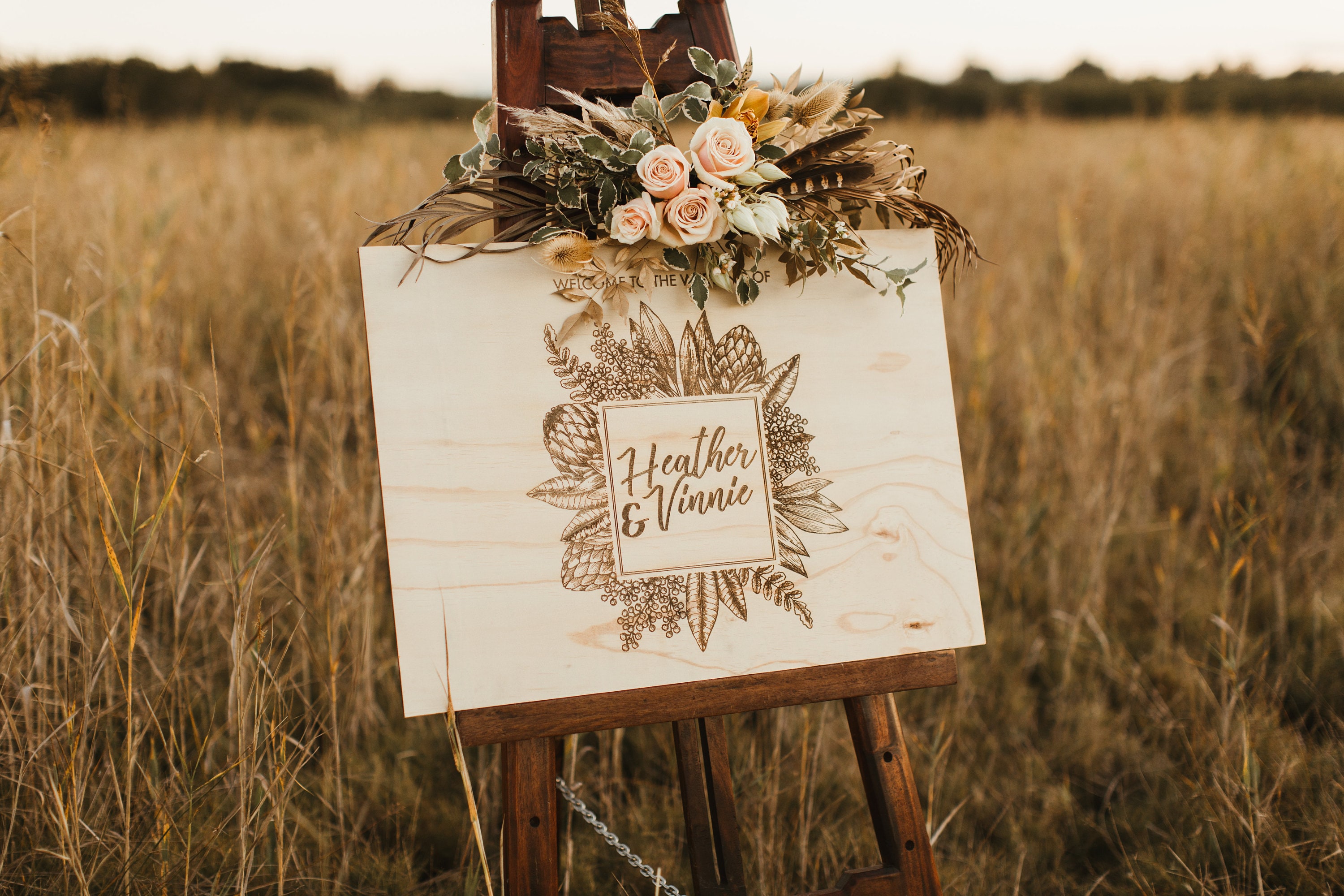 WOOD WELCOME SIGN