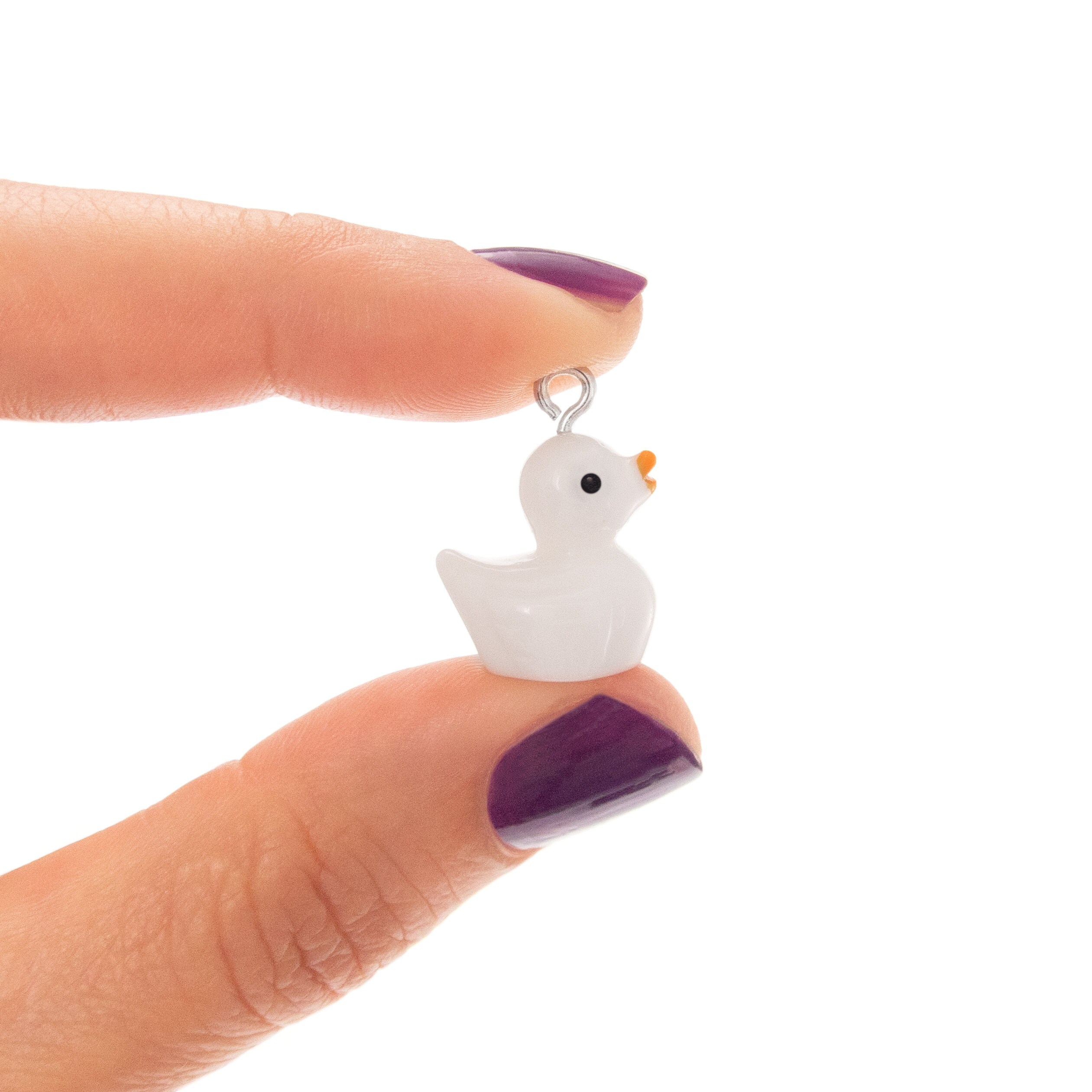 Rubber Duck Earrings Dangle white