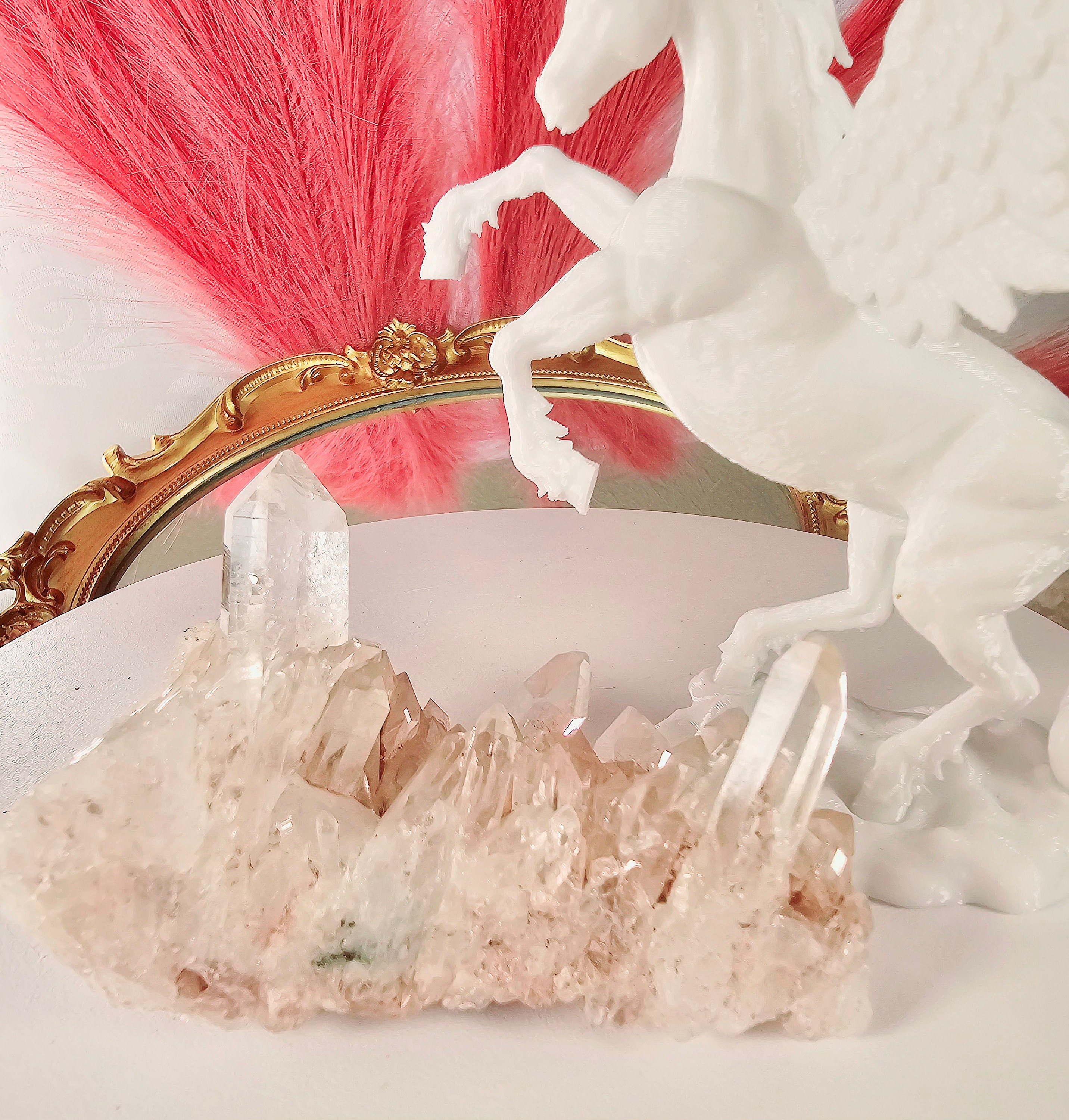 Pink Lemurian Quartz Cluster
