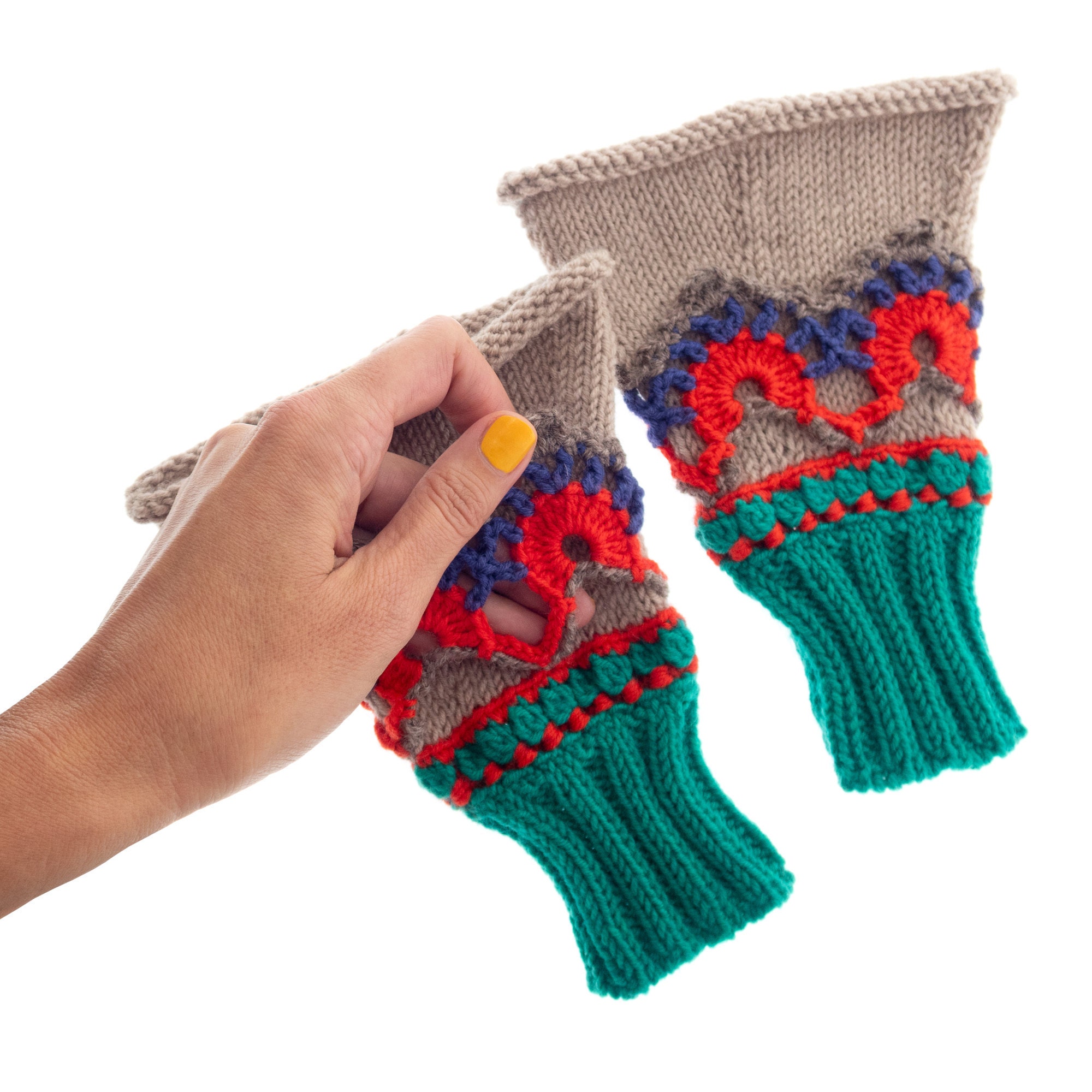 boho fingerless gloves wrist warmers