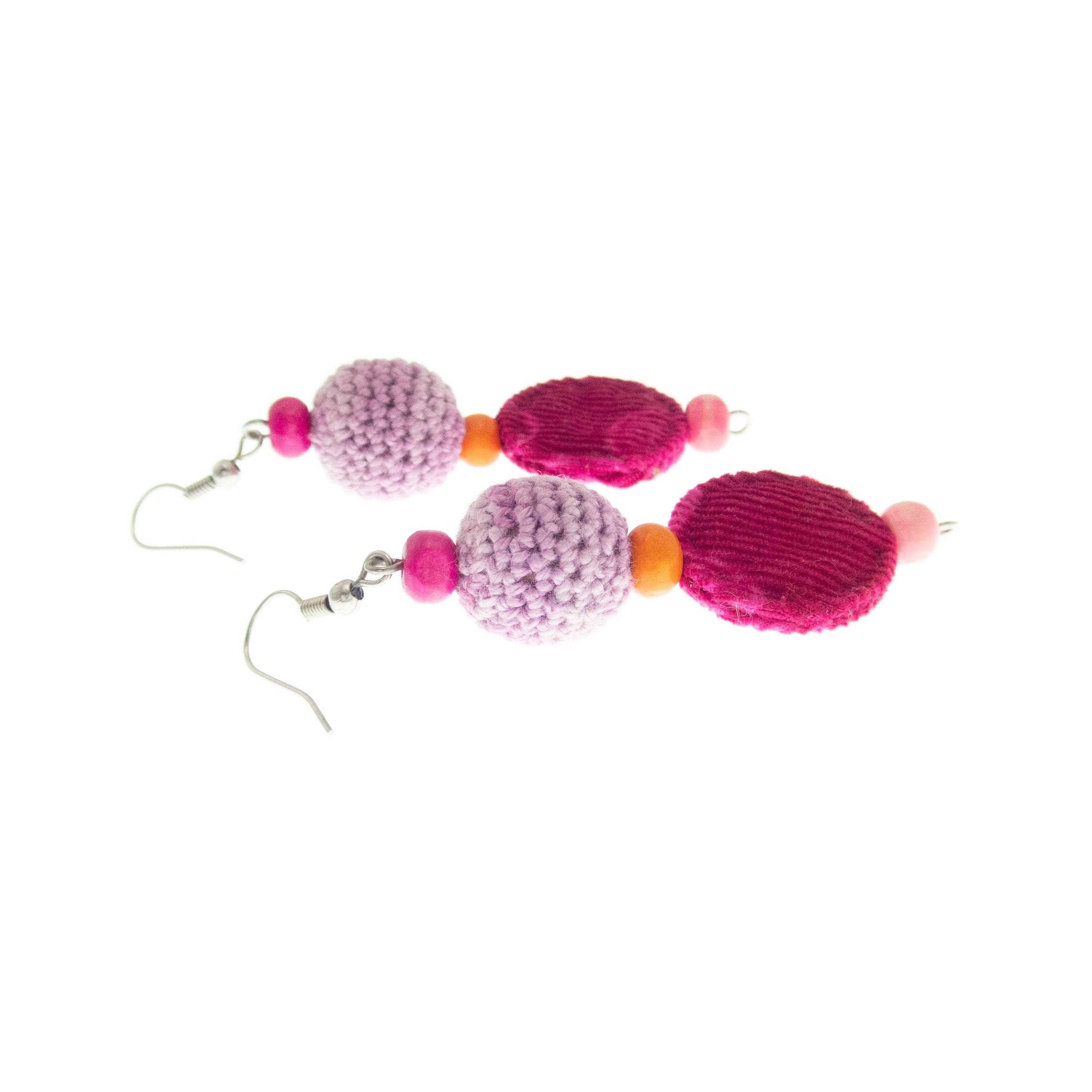 dangling tribal earrings for women in pink