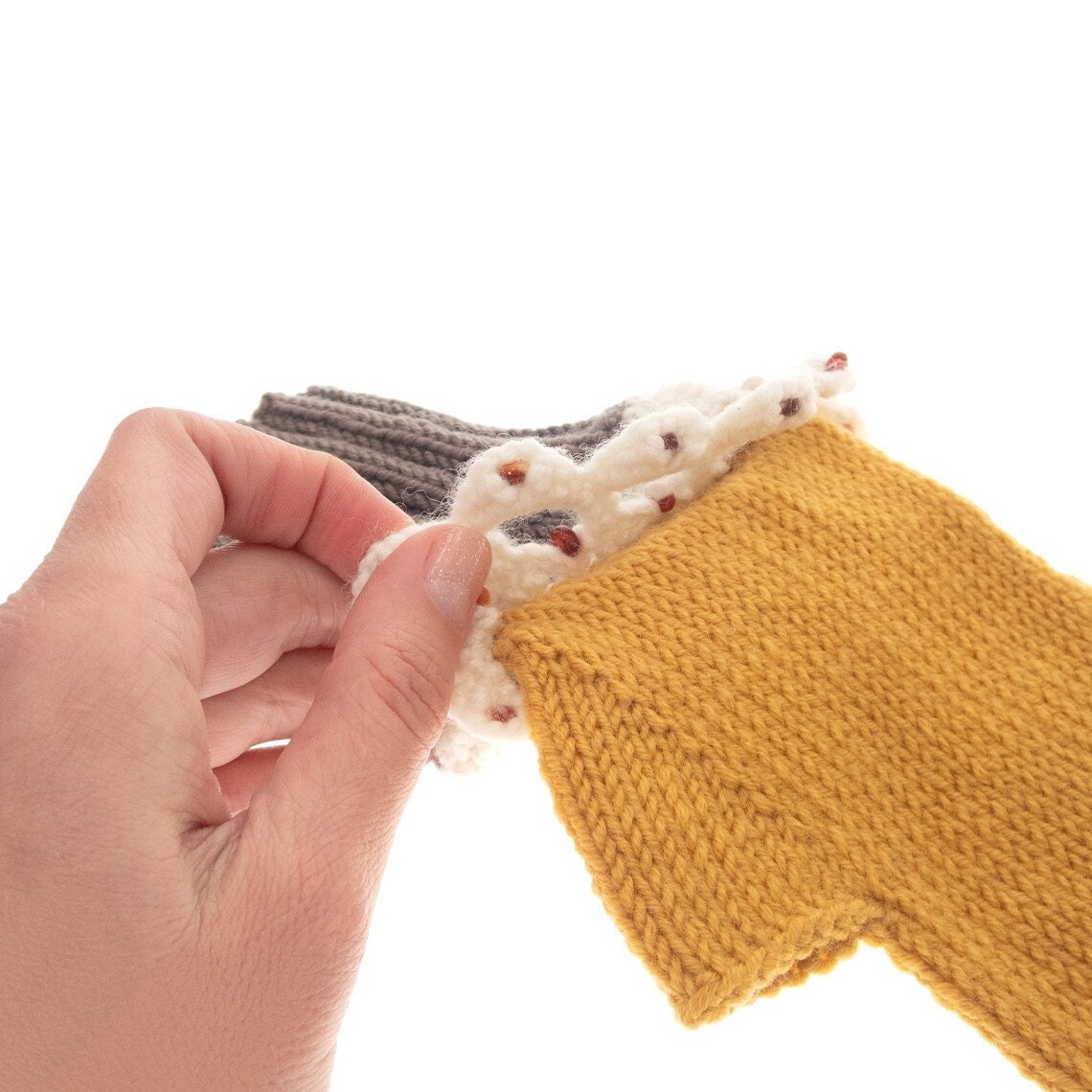 Ladies Cashmere Gloves, Knit Fingerless