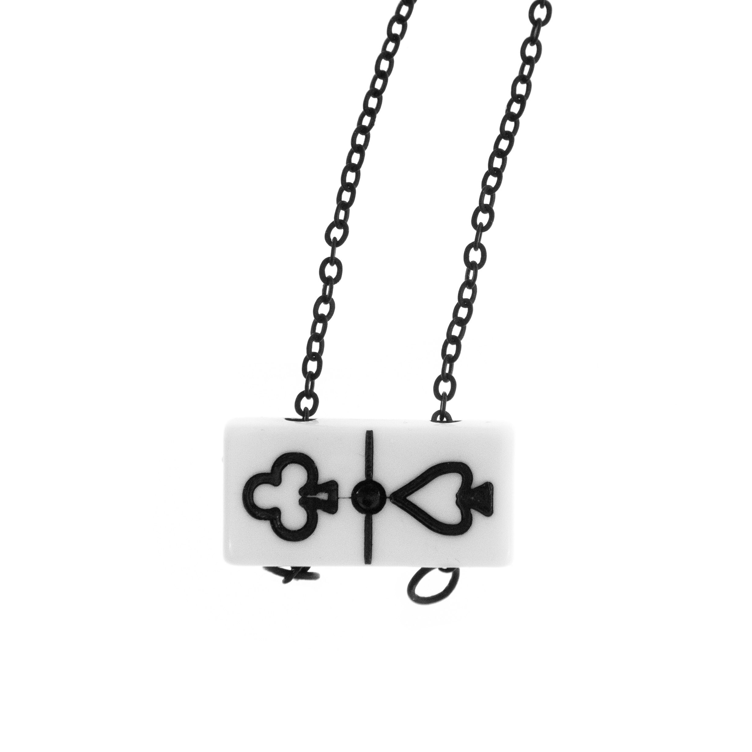 handmade domino necklace with domino tile charm