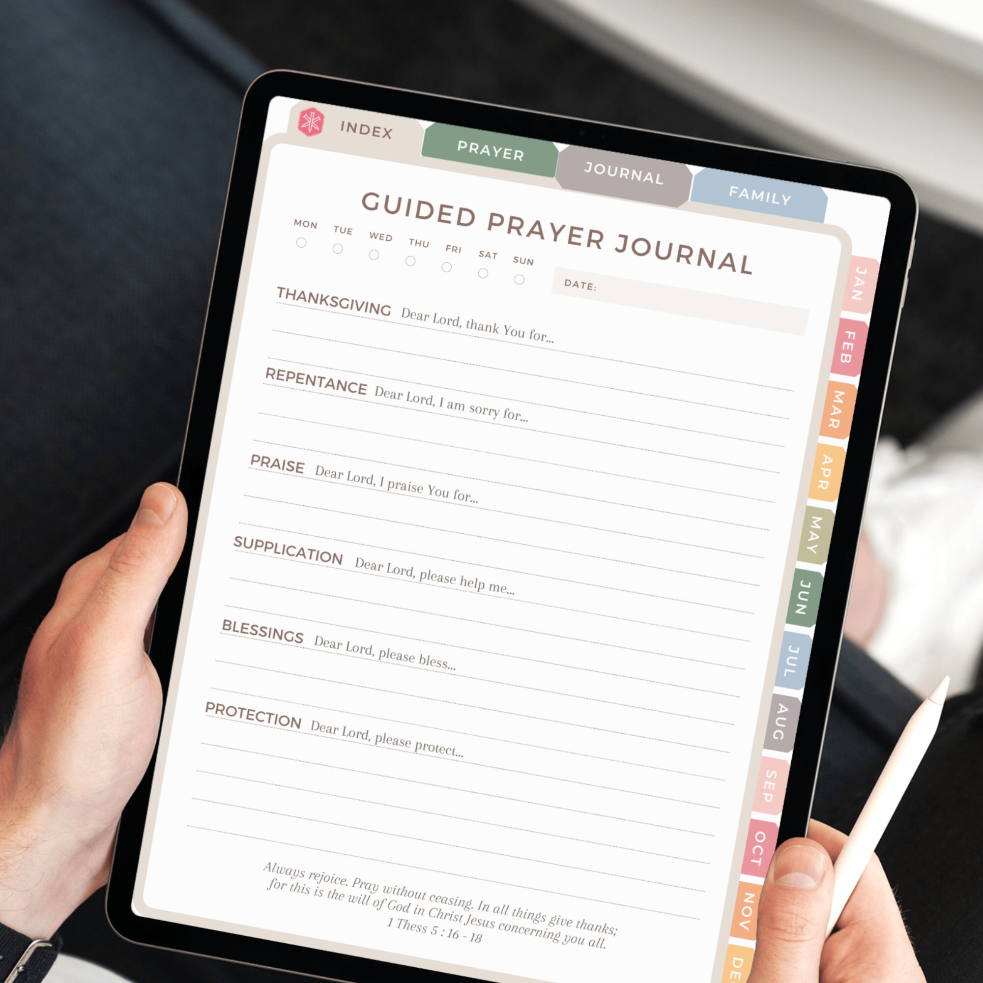 ultimate Catholic planning journal shown on an ipad