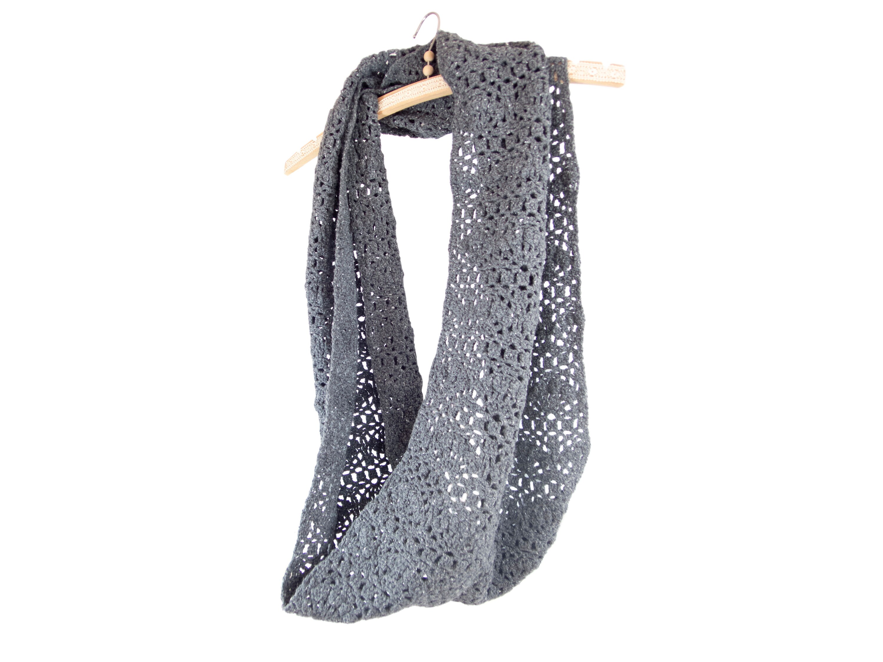 Scarf Knitted for Women grey circle scarf infinity