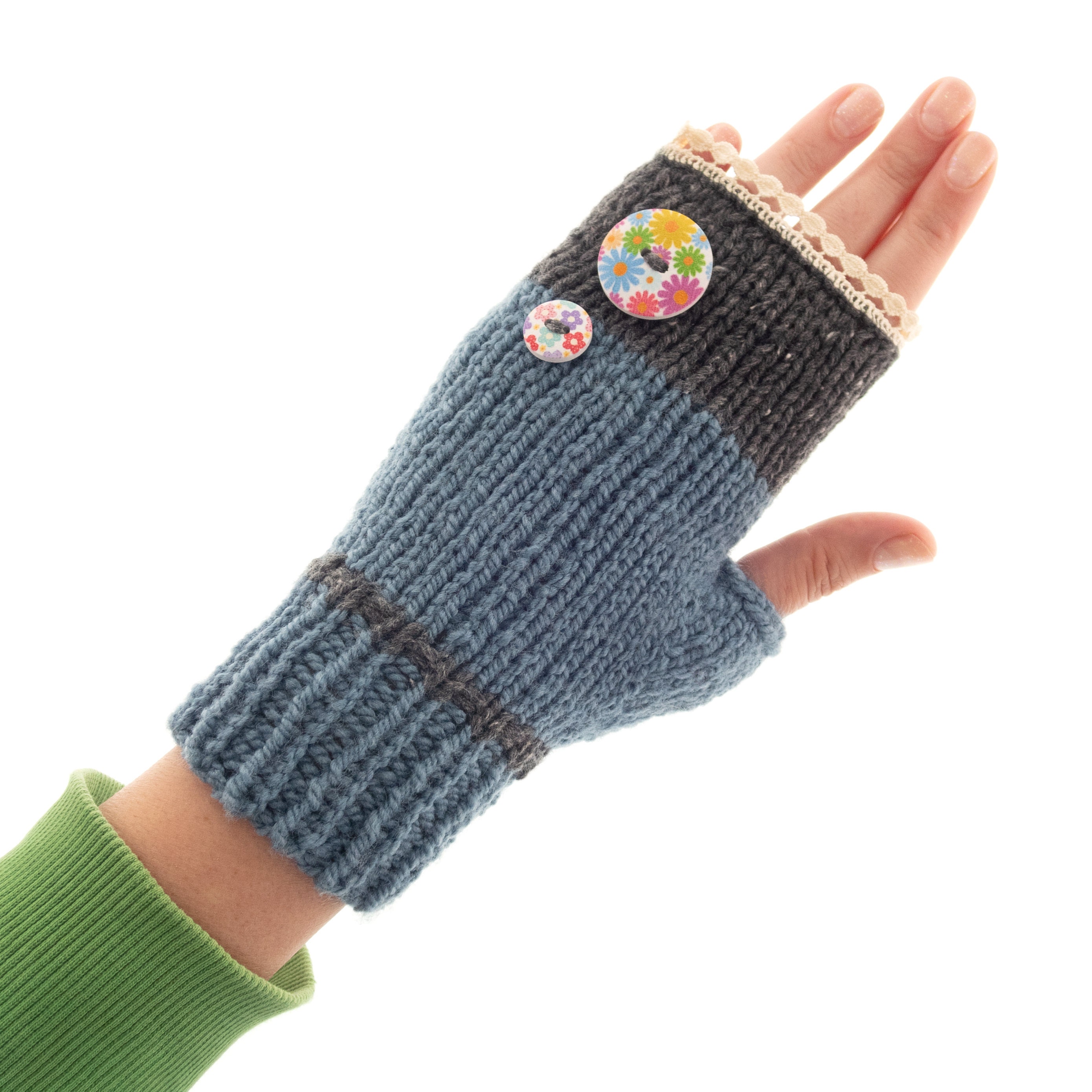 Fingerless Mittens Womens with buttons