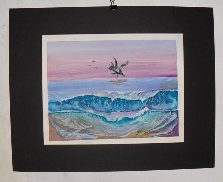 Watercolor painting of a ocean wave, Original art work prints