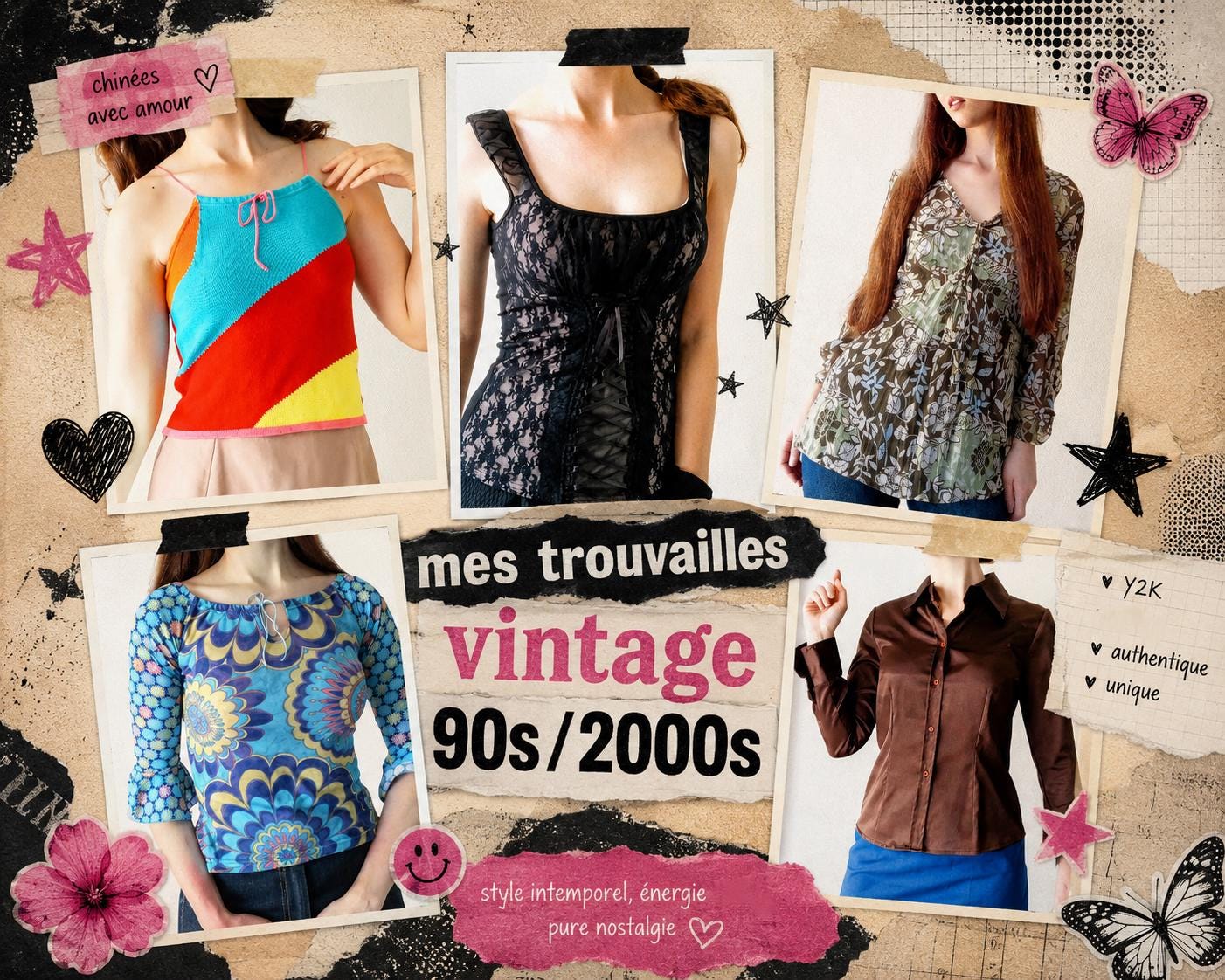 tops authentique y2k années 90 années 2000 90s 2000s