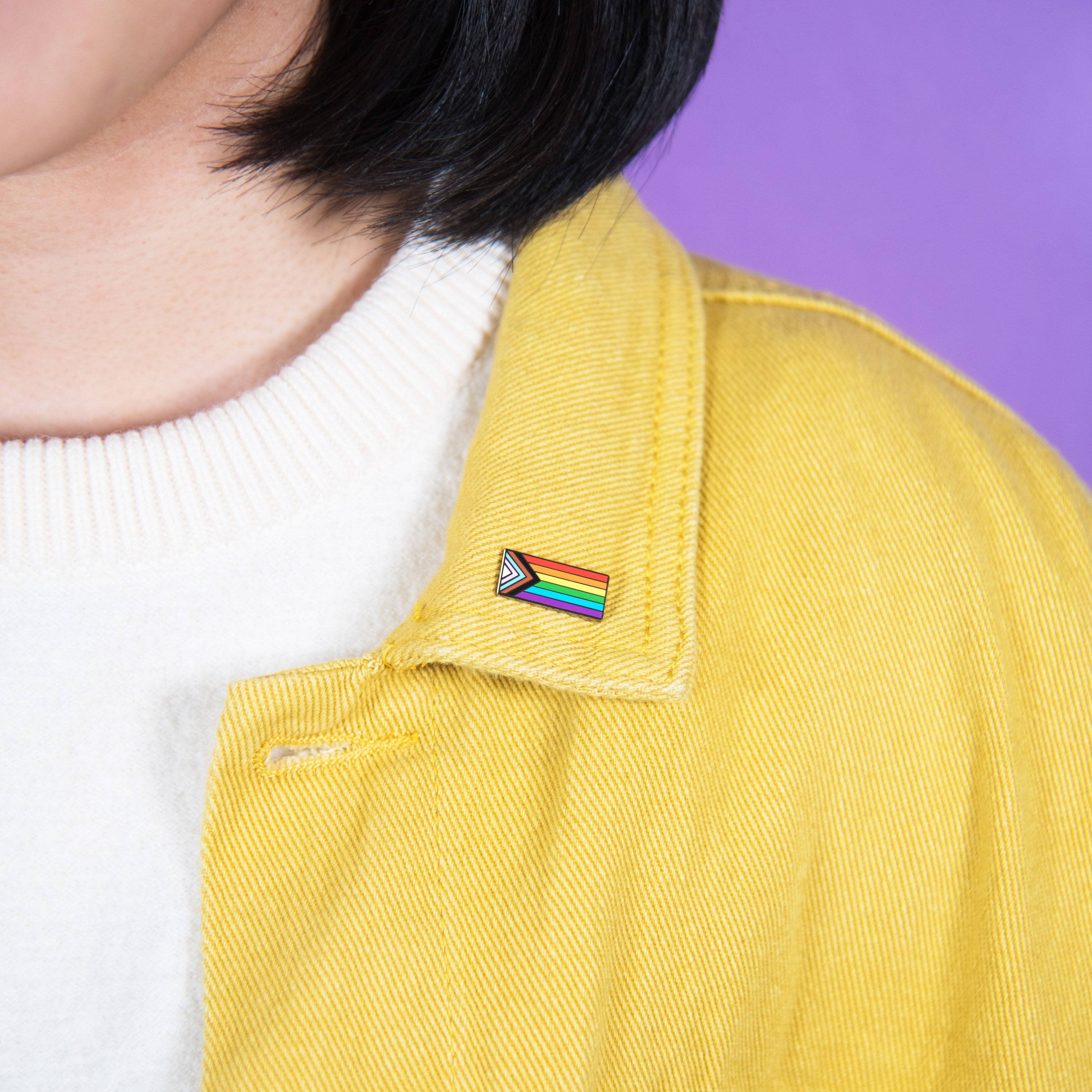 LGBT Rainbow Progress Trans Pride Flag Enamel Pin