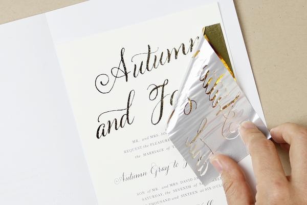 how to diy foil wedding invitations diy gold foil printing