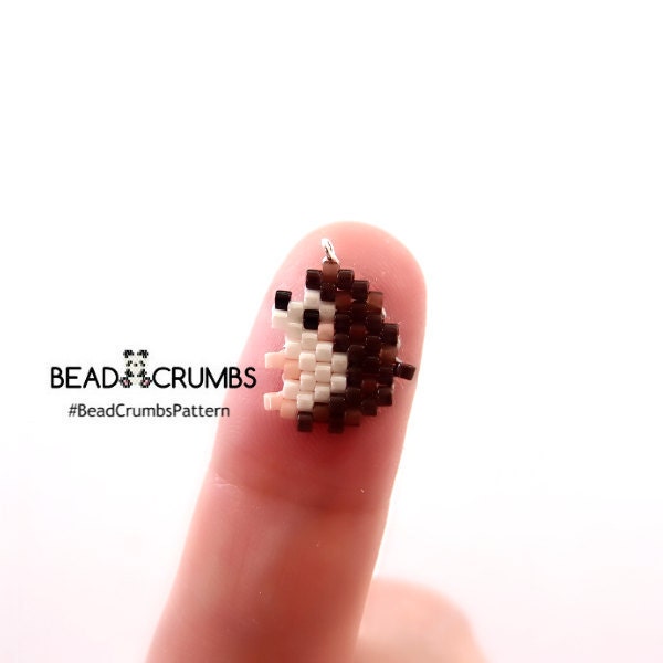 Mini Hedgehog Brick Stitch Charm by Bead Crumbs