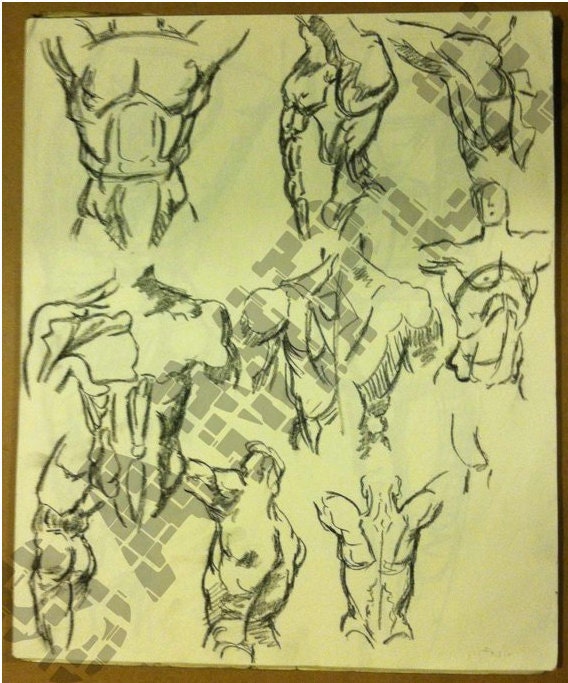 Prof. Pearlstein AD113 Life Drawing class-College#1-1991