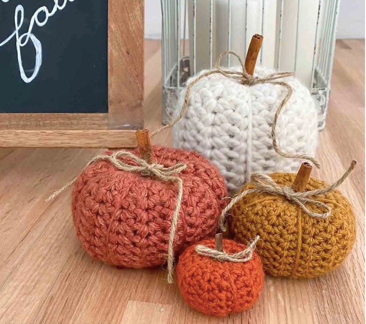 Crochet Pumpkins in a variety of colors