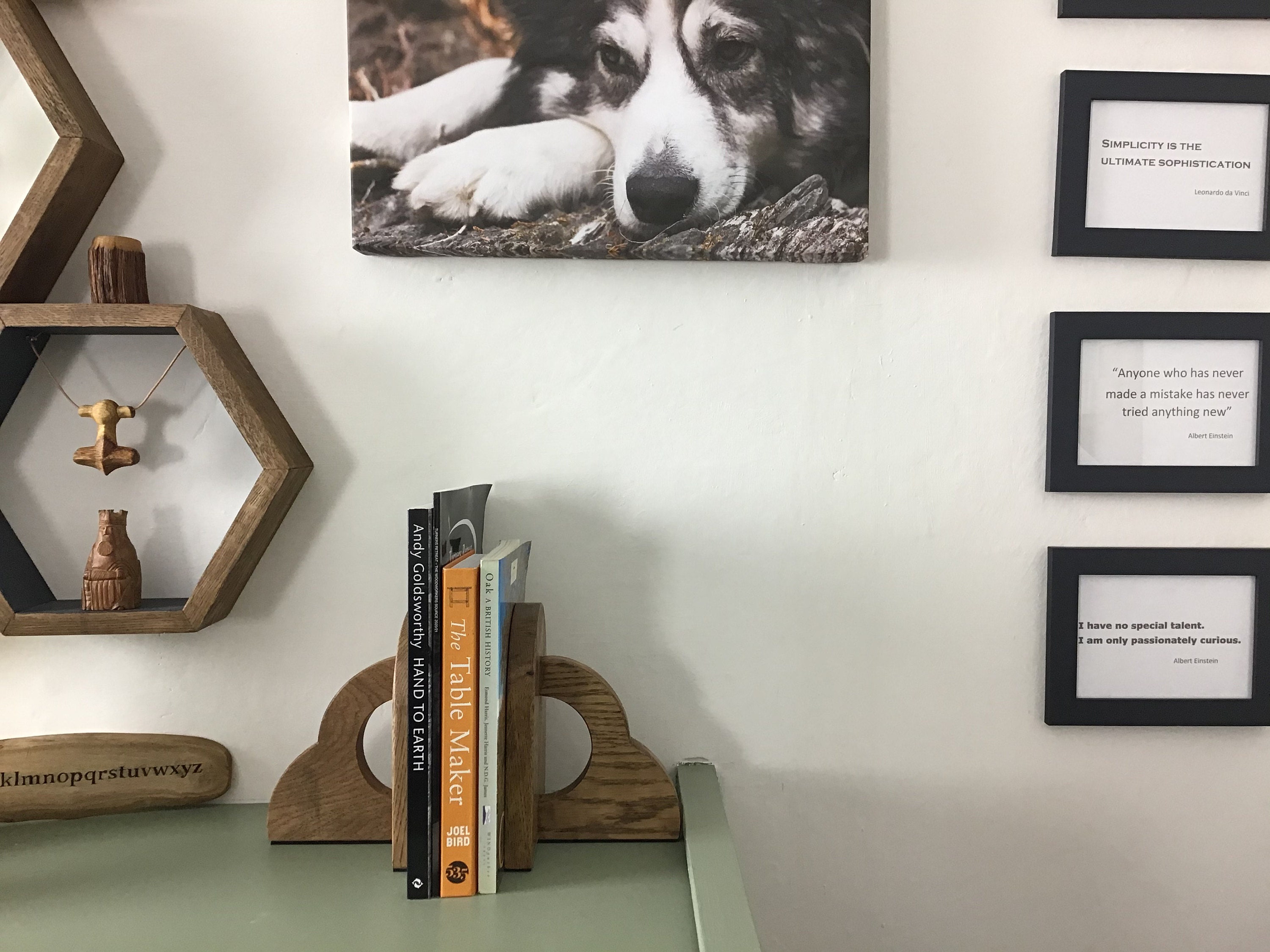 Dark Oak wood Bookends - handmade in West Wales UK by gorlech