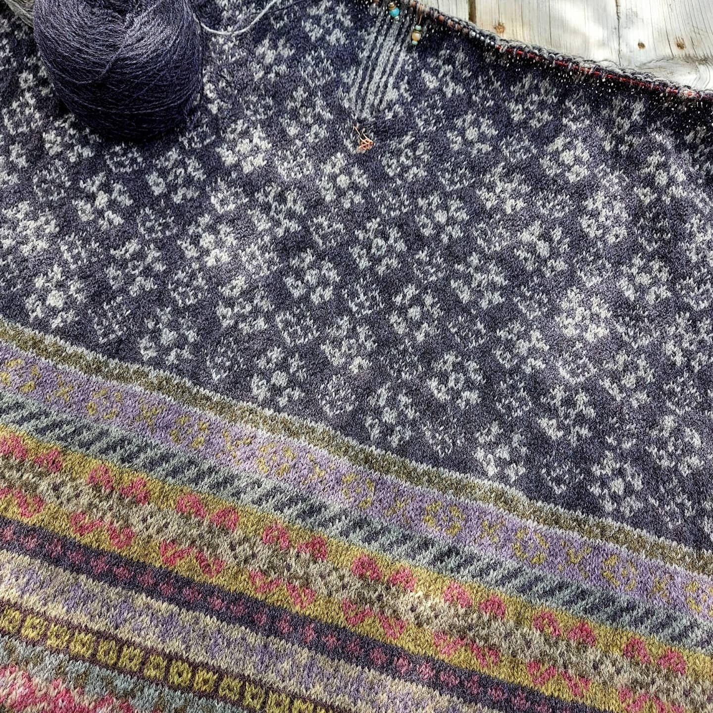 Yell Fair Isle Cardi Pommernwolle