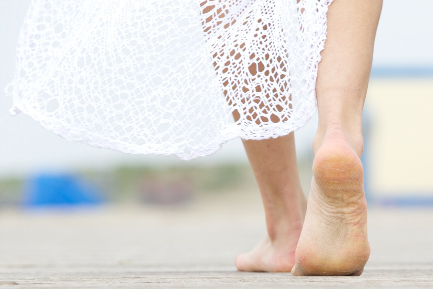 Walk barefoot on the ground
