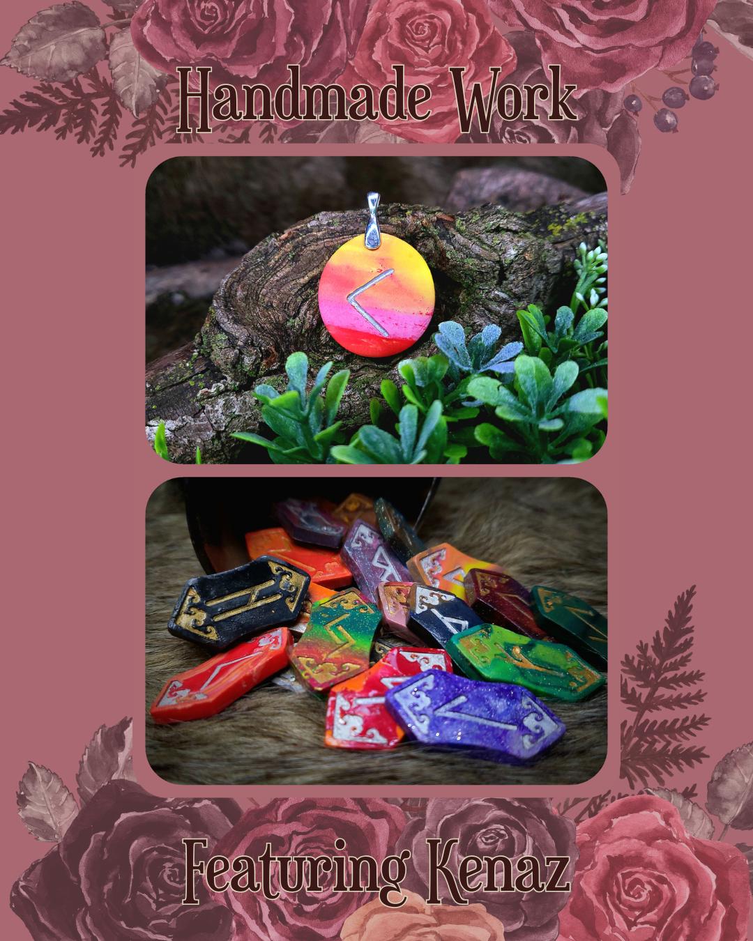 handmade work featuring kenaz