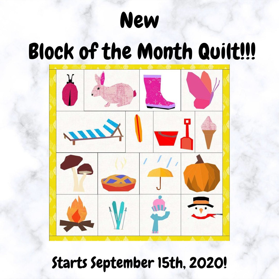 Free Pattern Club, Block of the Month Quilt starts September 2020