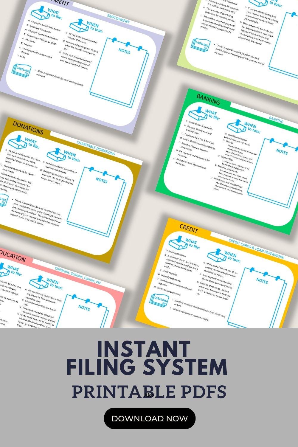 Instant filing System - Lifes lists