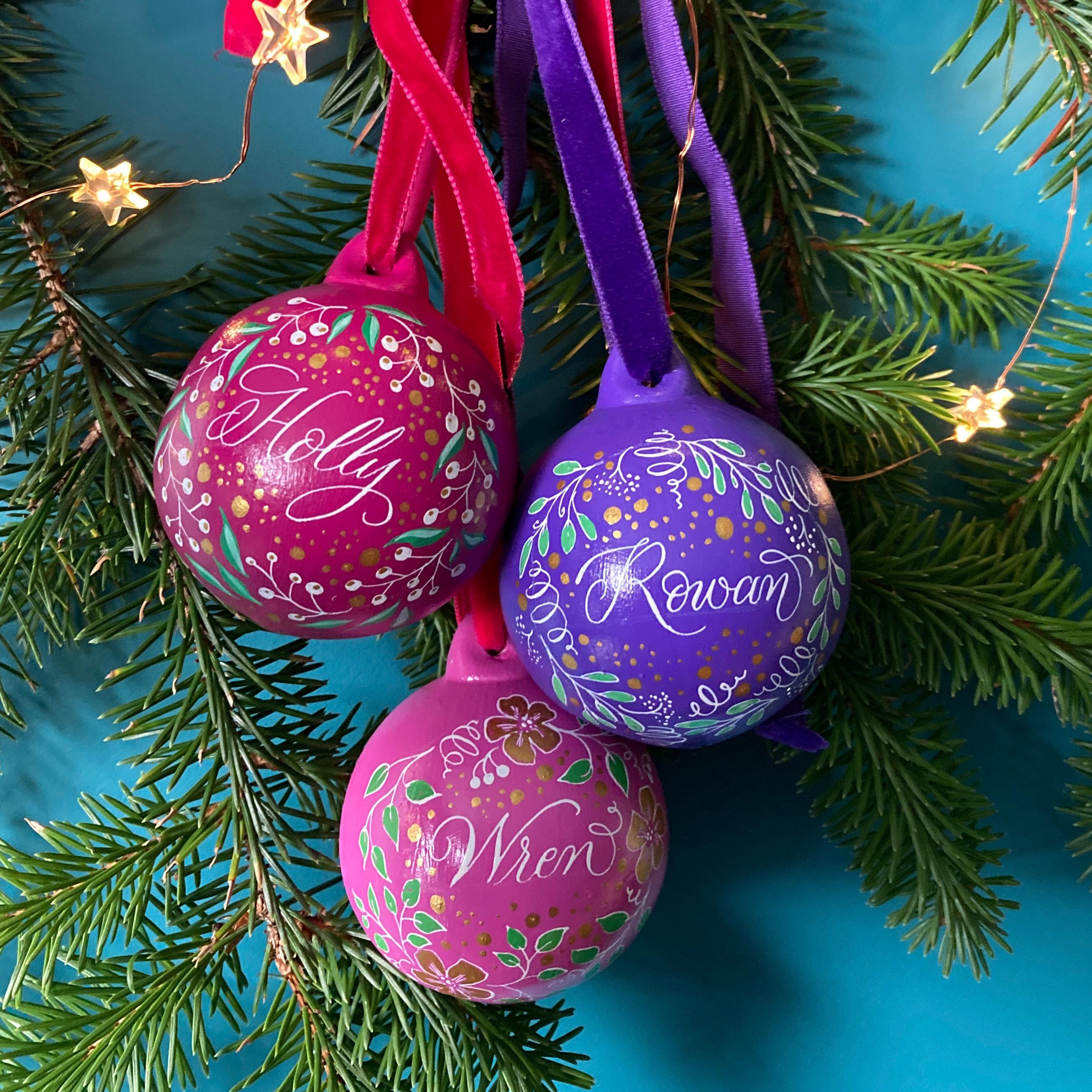 Artisan calligraphy name baubles