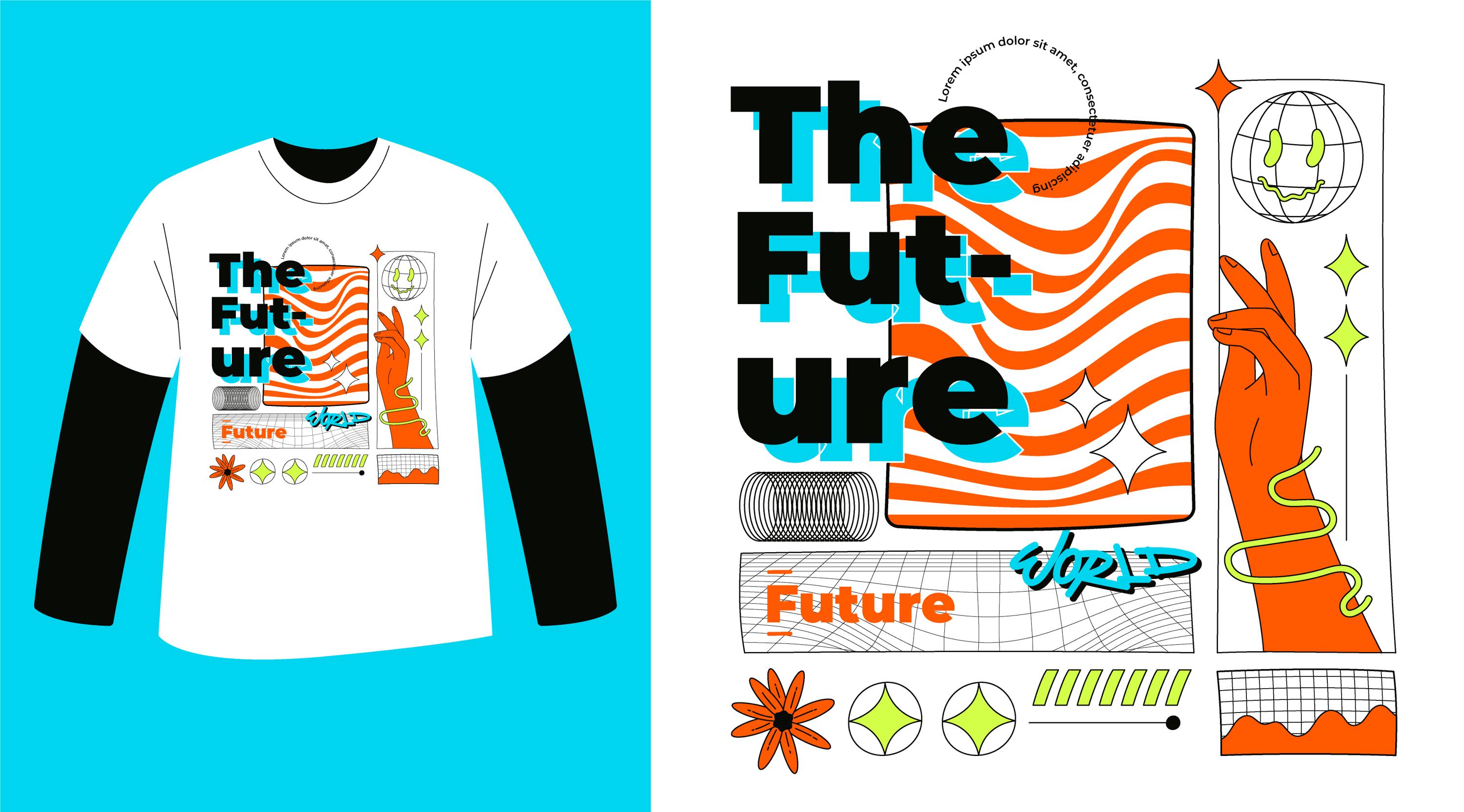 A visual representation of AI-created t-shirt designs, reflecting the fusion of technology and fashion.