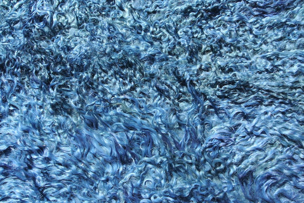 Filikli tulus silky mohair wool indigo dyed