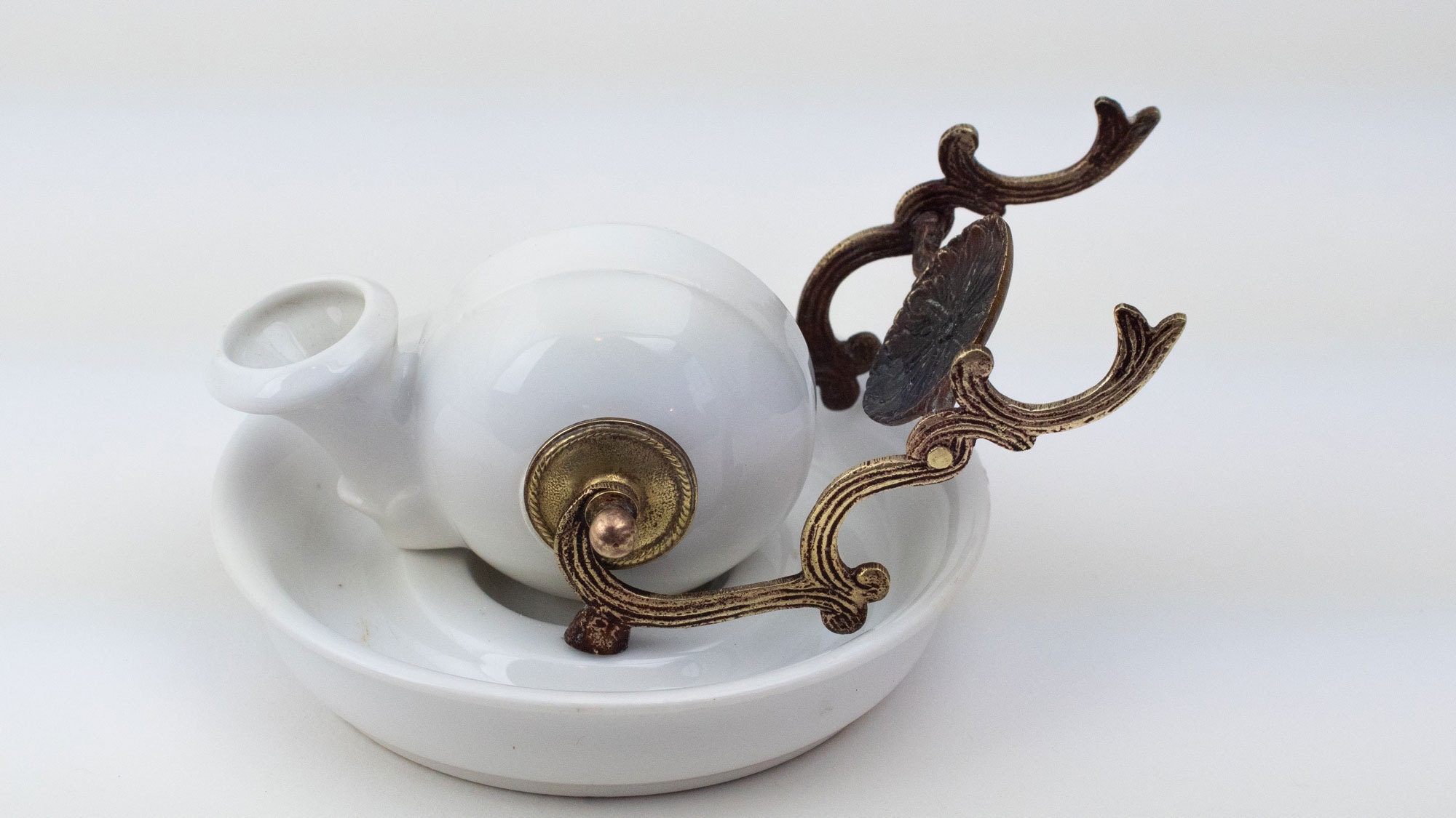 Antique Snail Shell Inkwell