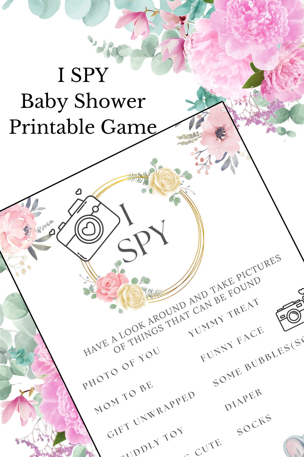 i Spy baby shower game