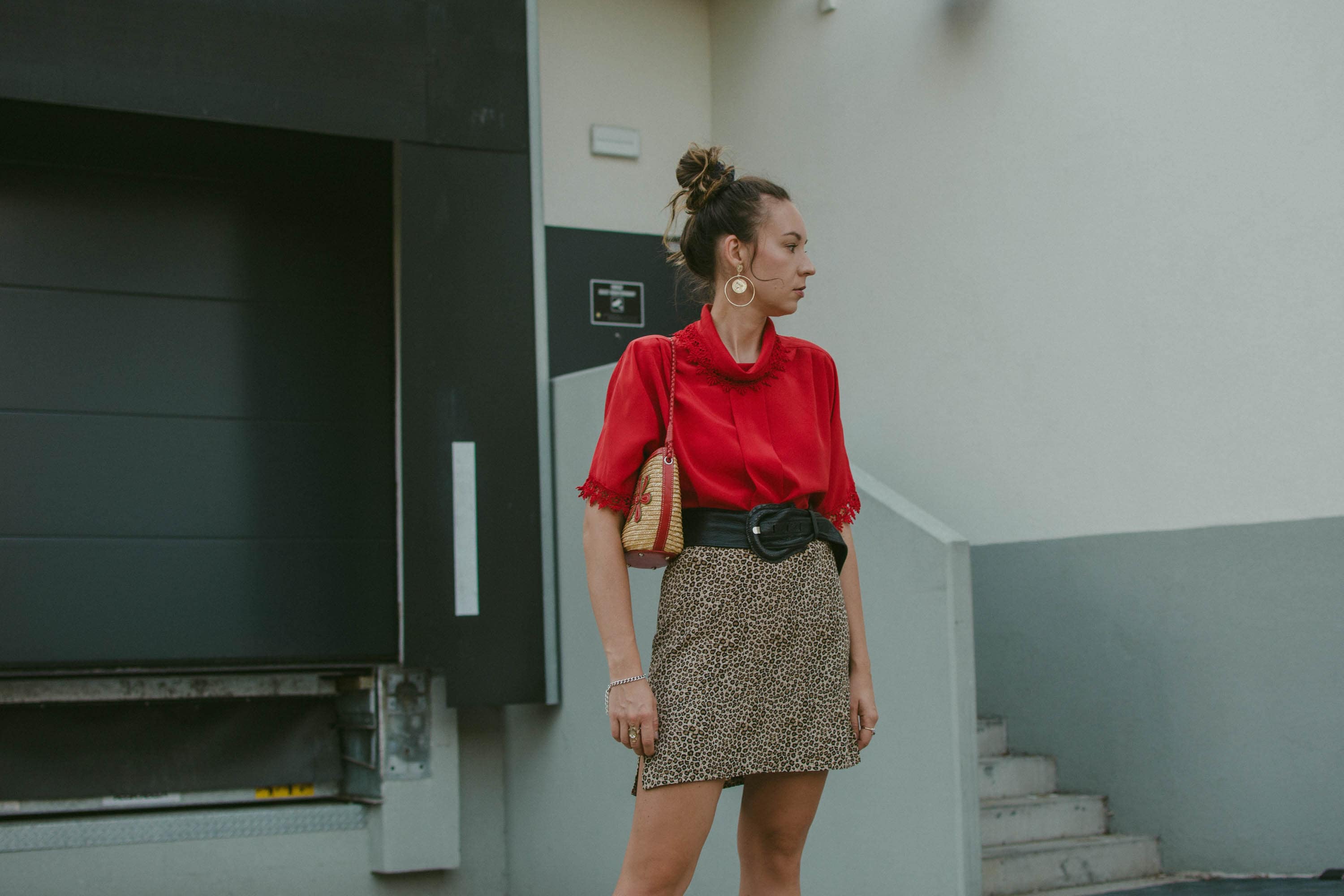 leopard mini skirt