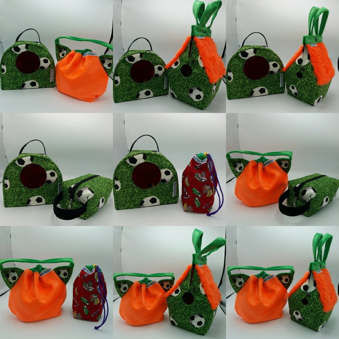 Comparison collage of FiberRachel project bags
