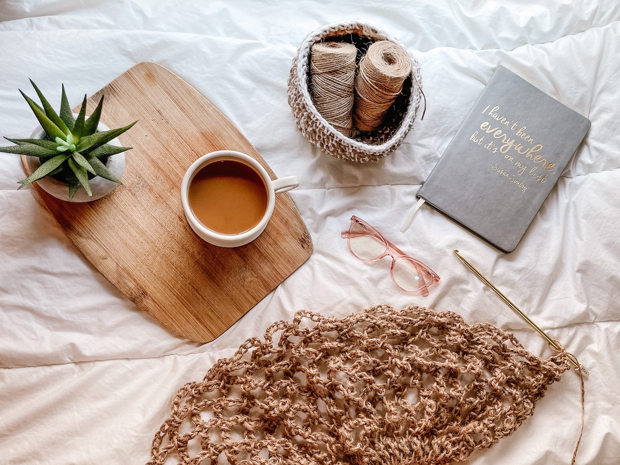 Crochet on a bed