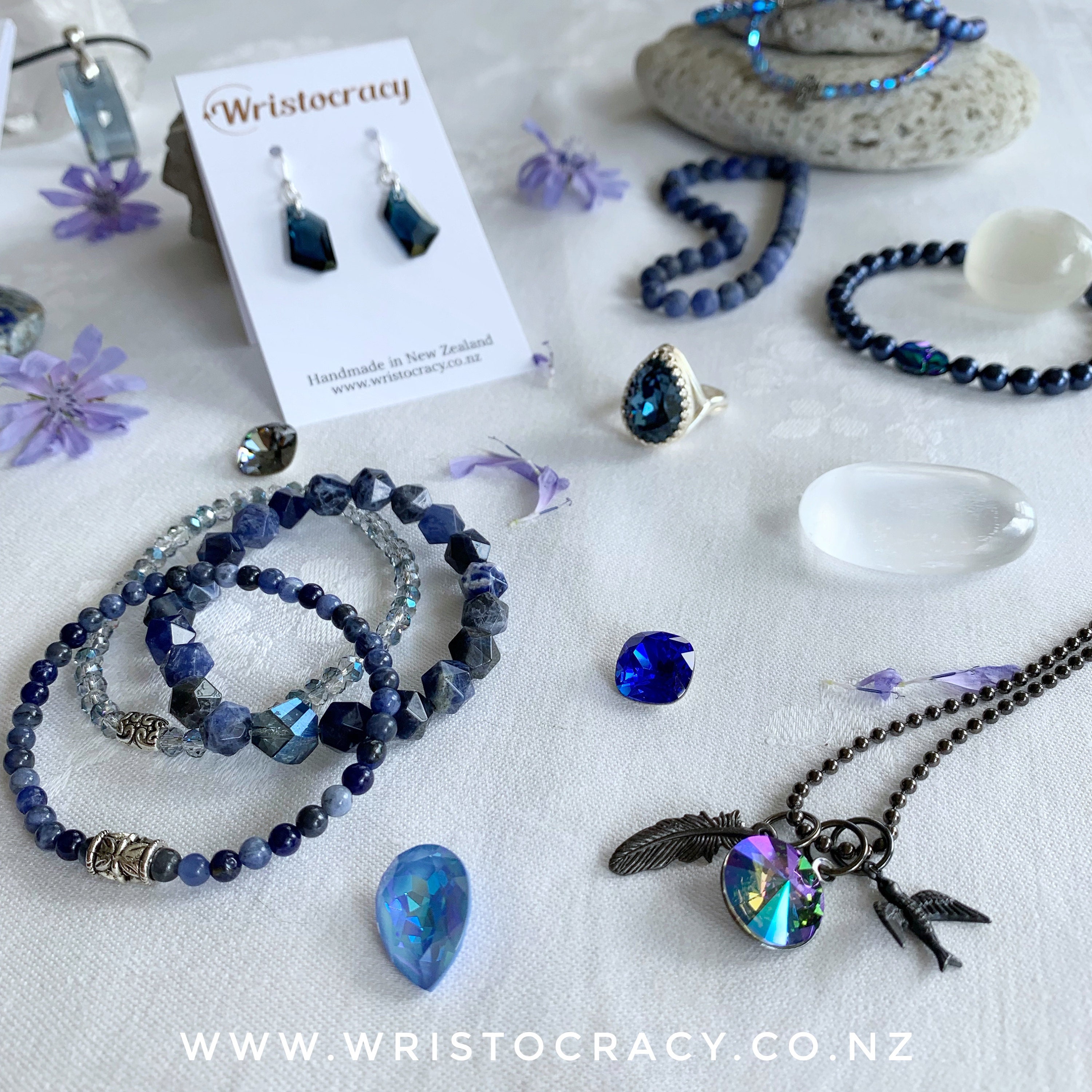 Here’s some more Sodalite blues for you to enjoy and a wee sneak peak of one of the Swarovski New Season colours ... that beautiful blue at the front there .... it is now available for rings and earrings so gorgeous and sparkly!! am organising myself for the next month of events ....and I will be including some of these New colours on my stand! Sadly, tomorrow night’s @teatatu.nightmarkets has been cancelled due to expected bad weather, so my next event is @crafternoontea Albany on the 2nd March. Otherwise, there is plenty to view online and you should feel free to message me for further info. I am updating the website... but it is a slow process as there is just one of me and there is much to do! Tomorrow, I will take time out to visit Deirdre from @agnesandme.nz at her pop store at @ponsonby_central ... as I’m all out of her gorgeous clay mask and with tomorrow nights market cancelled I need to get some ASAP ... I’ve had a few of you ask whether I’ve tried this product and is it any good and the answer is a resounding yes! It’s amazing .... ❤️❤️❤️❤️ so if you’re in Ponsonby between 11-2pm tomorrow and curious what all the fuss is about ... why not pop in to see Deirdre and try some .. I thoroughly recommend it! It’s great for all skin types EVEN mature skin like mine! She also has a full range of amazing natural skin care including an incredible multi purpose balm and it’s all ethically made in Titirangi which I love! Have a great night all!