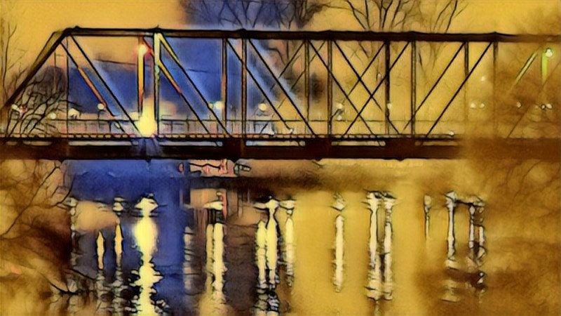 footpath across thames river, london, ontario, canada