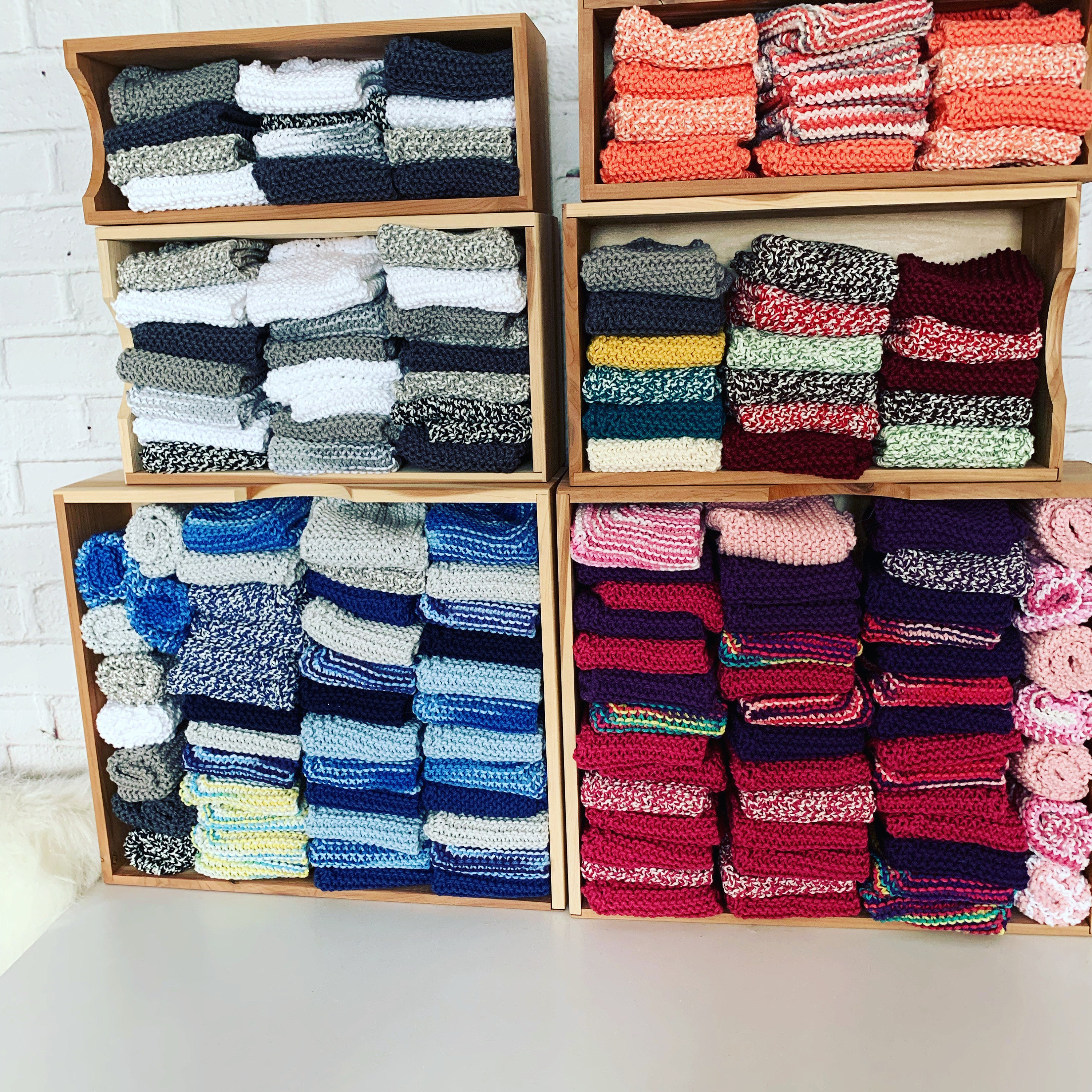 100% cotton hand knit dishcloths