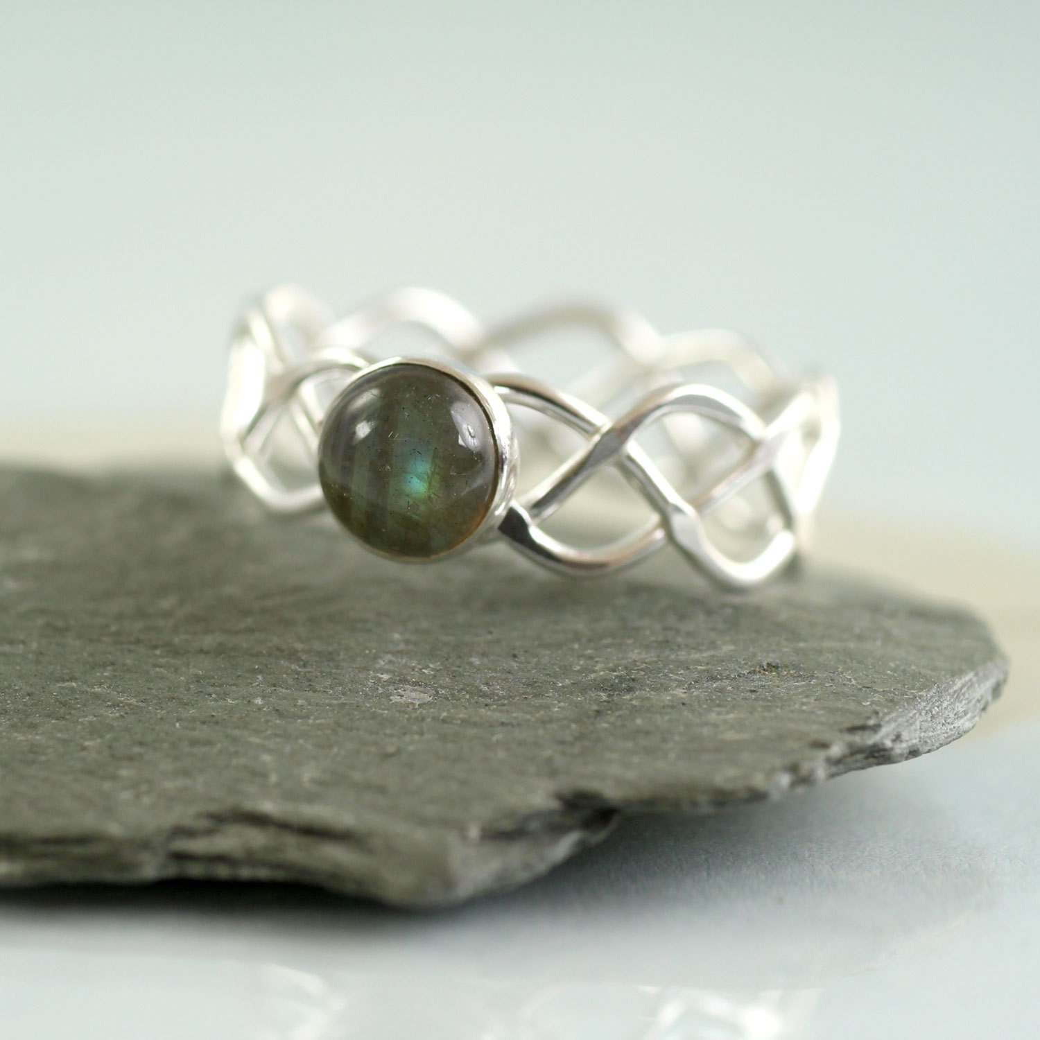 Labradorite Braid Ring