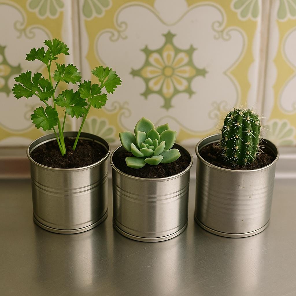 Mini vasinhos – perfeitos para suculentas, cactos ou temperos (salsa, manjericão).