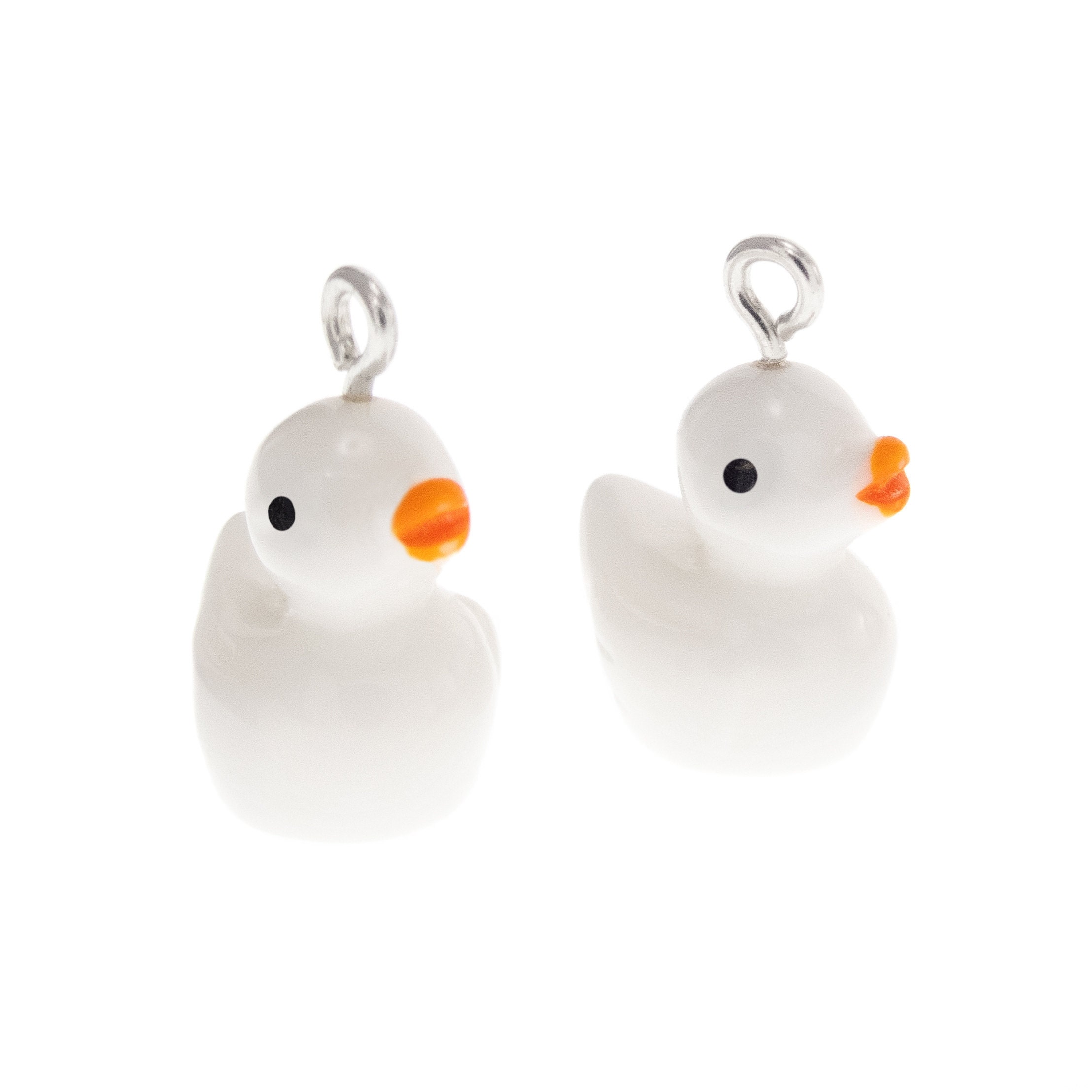Rubber Duck Earrings Dangle white