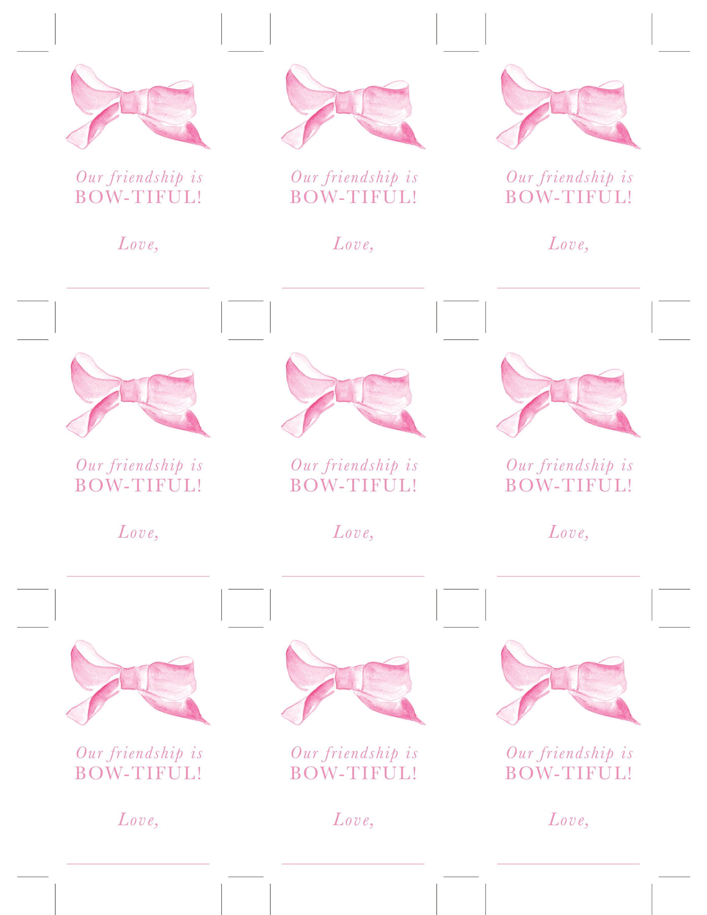 HostClubco Printable Bow-tiful Valentine