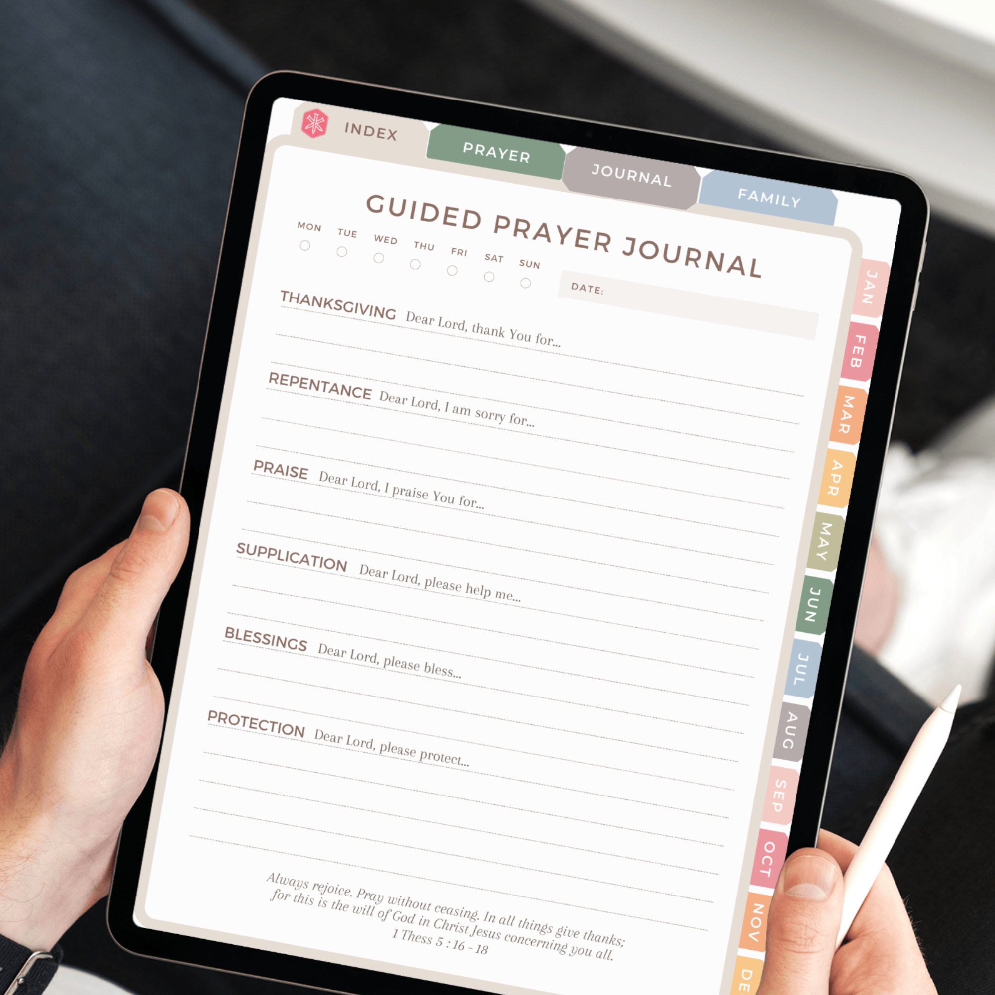 catholic planner on an ipad