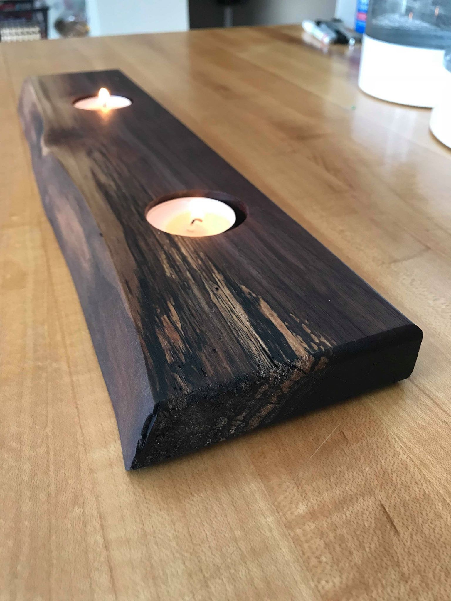 Live Edge Walnut Candle Holder