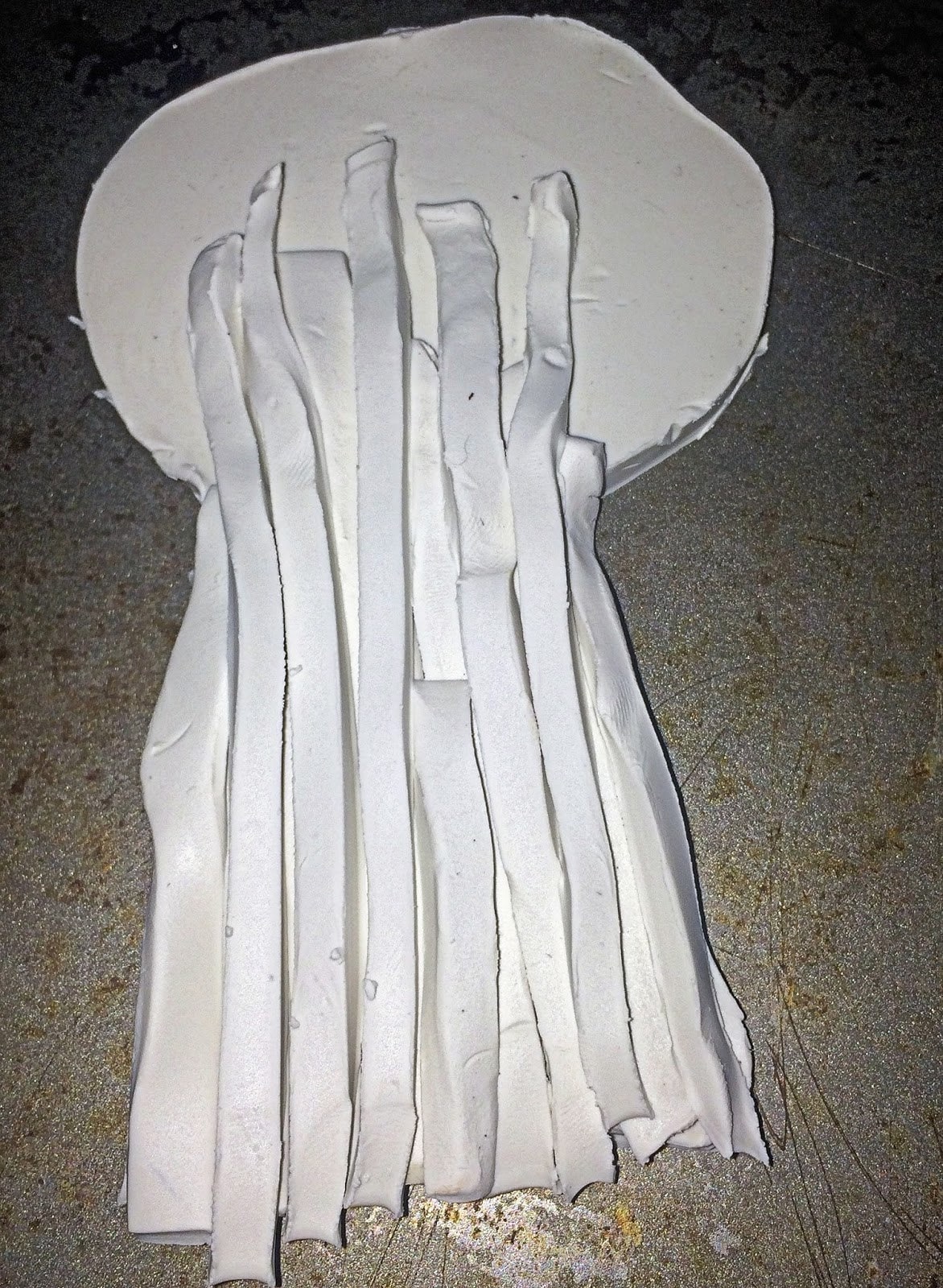 Clay strips laid across the wheat base