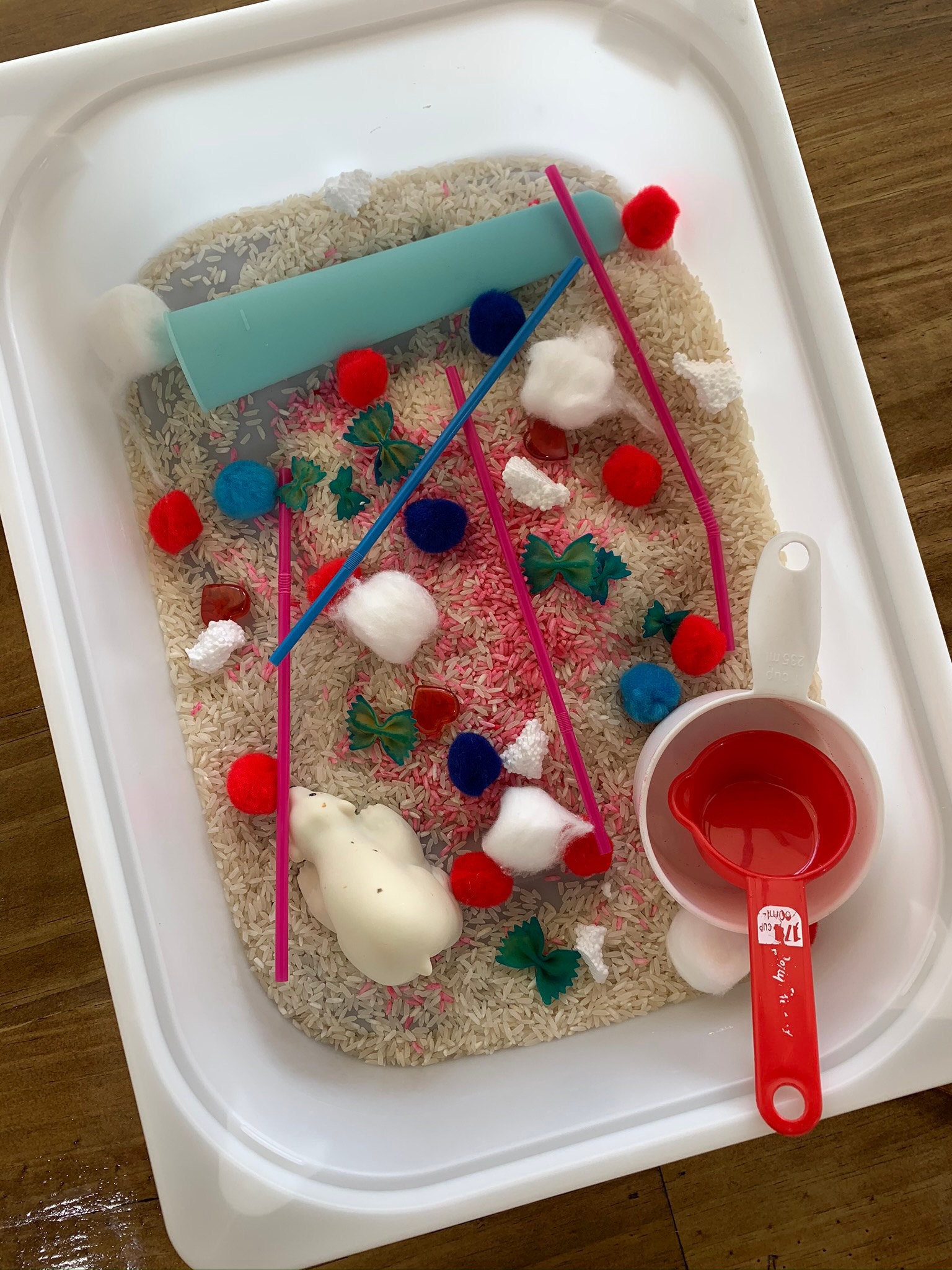 The Love for Snow Sensory Bin